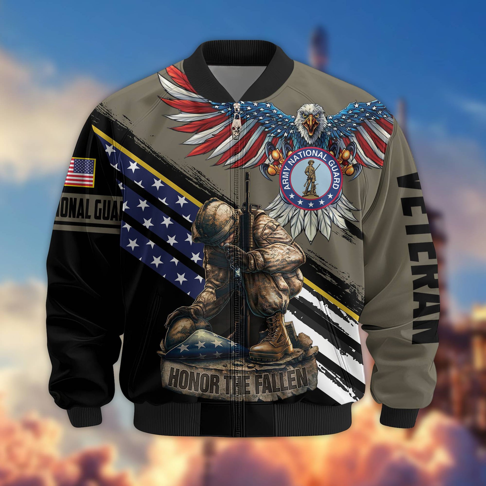 Premium Army National Guard Veteran Bomber Jacket VPVC801508, Gifts For Army National Guard Veteran