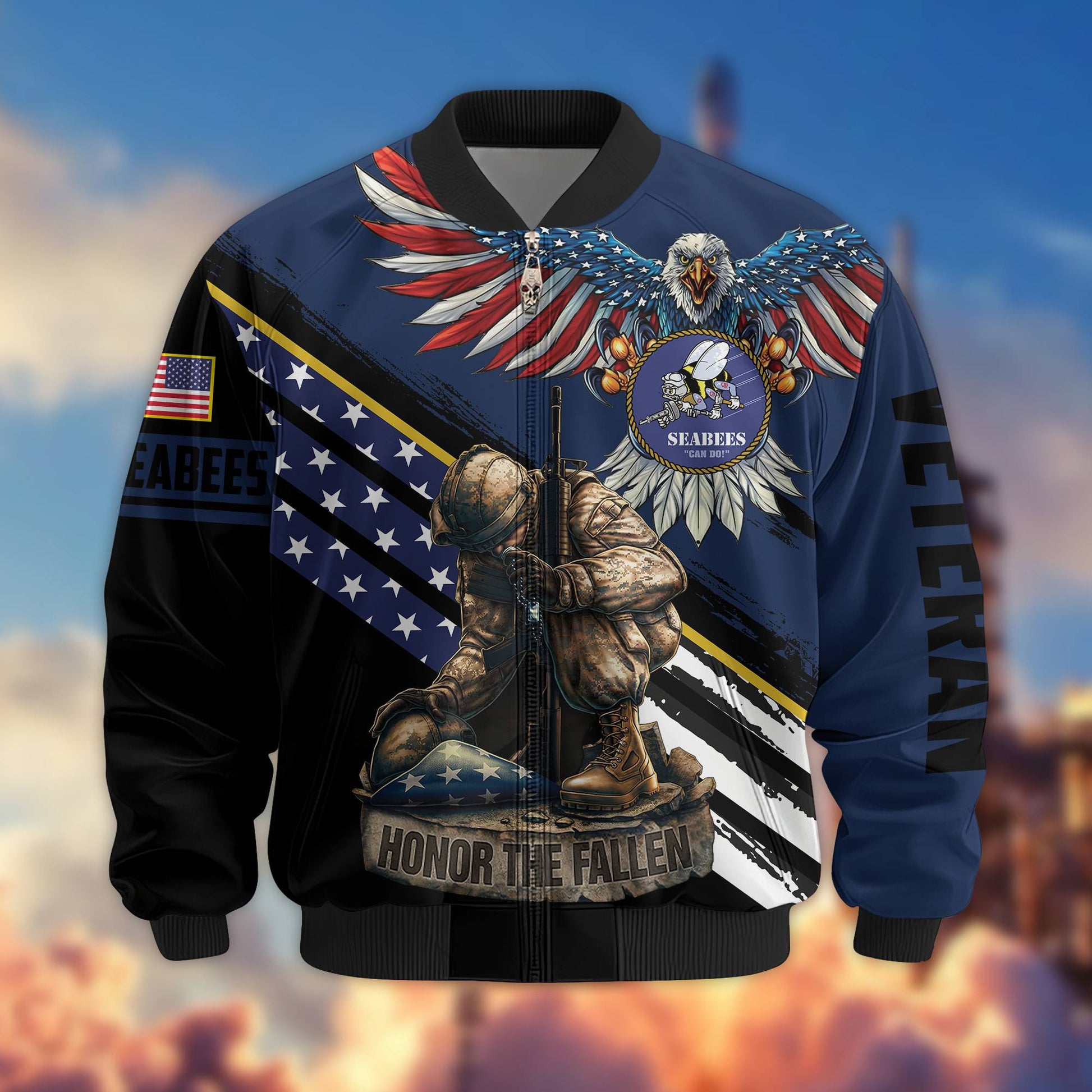 Premium US Seabees Veteran Bomber Jacket VPVC801509, Gifts For Seabees Veteran