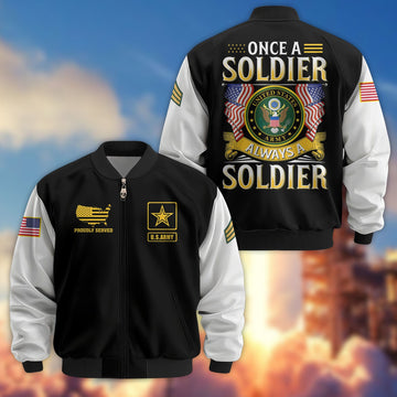 Premium Custom US Army Veteran Bomber Jacket VPVC801601, Gifts For US Army Veteran