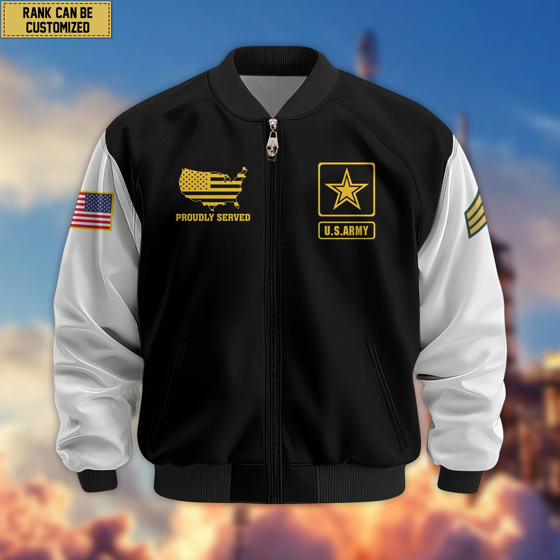 Premium Custom US Army Veteran Bomber Jacket VPVC801601, Gifts For US Army Veteran