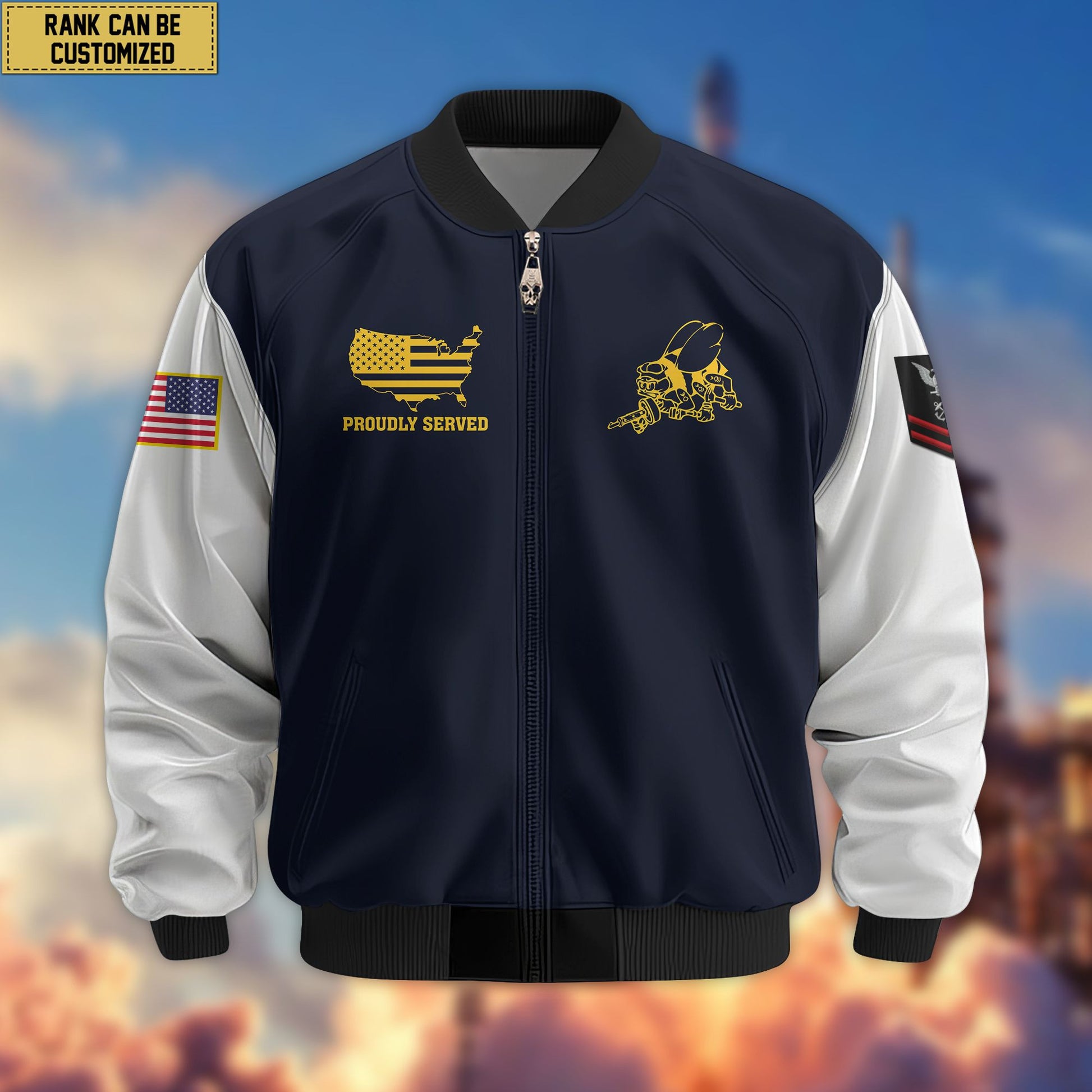 Premium Custom Seabees Veteran Bomber Jacket VPVC801608, Gifts For Seabees Veteran