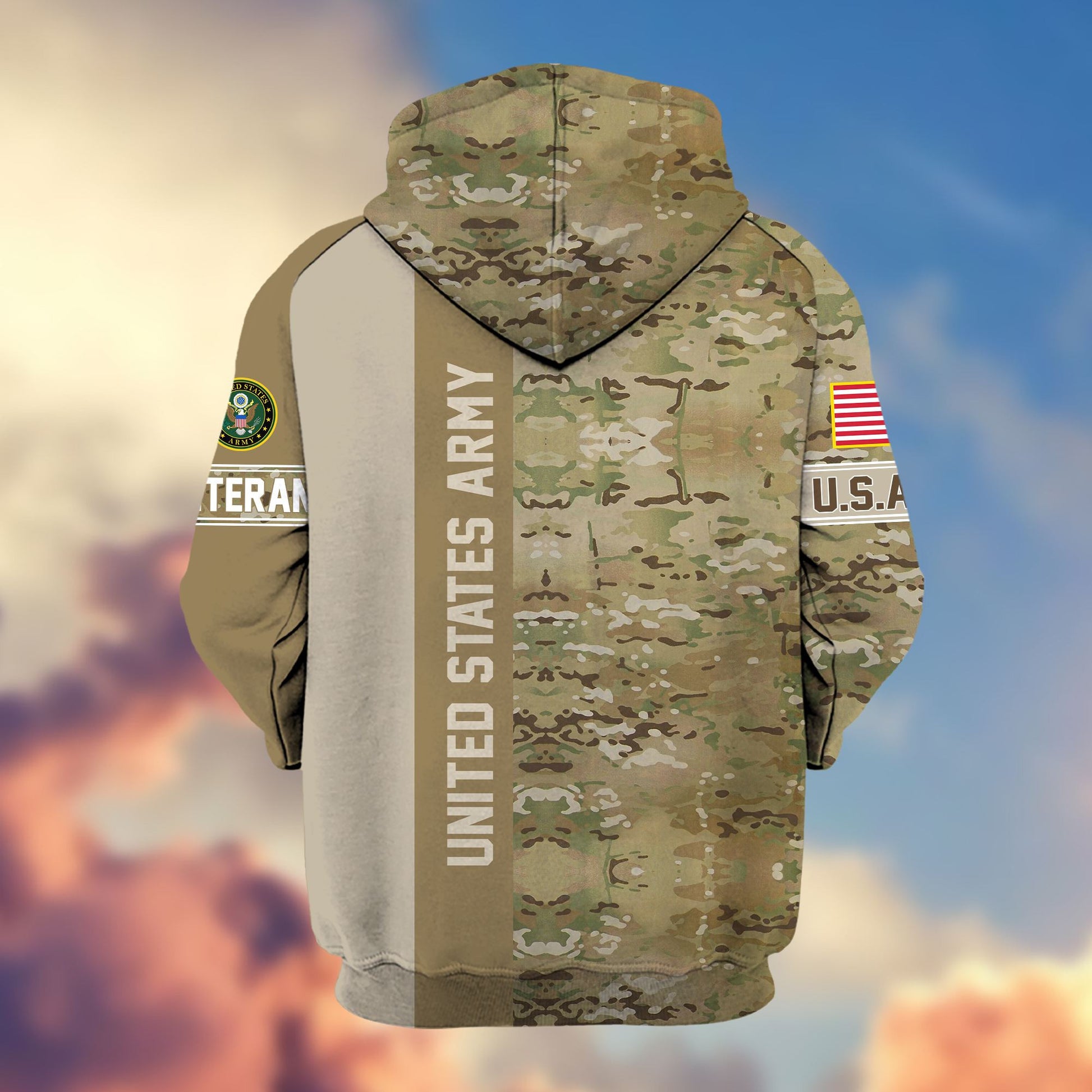 Premium US Army Veteran Zip Hoodie VPVC605301, Gifts For Army Veteran