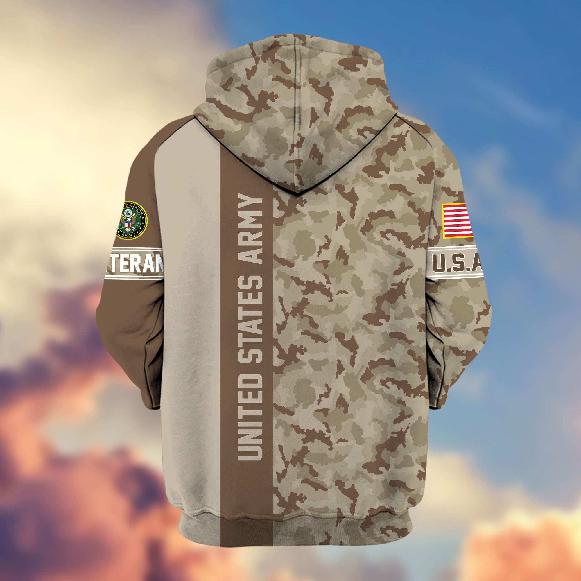 Premium US Army Veteran Zip Hoodie VPVC605310, Gifts For Army Veteran