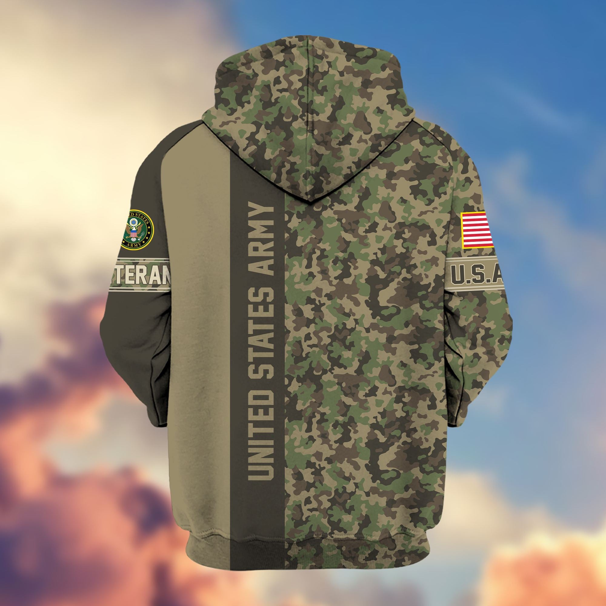 Premium US Army Veteran Zip Hoodie VPVC605311, Gifts For Army Veteran