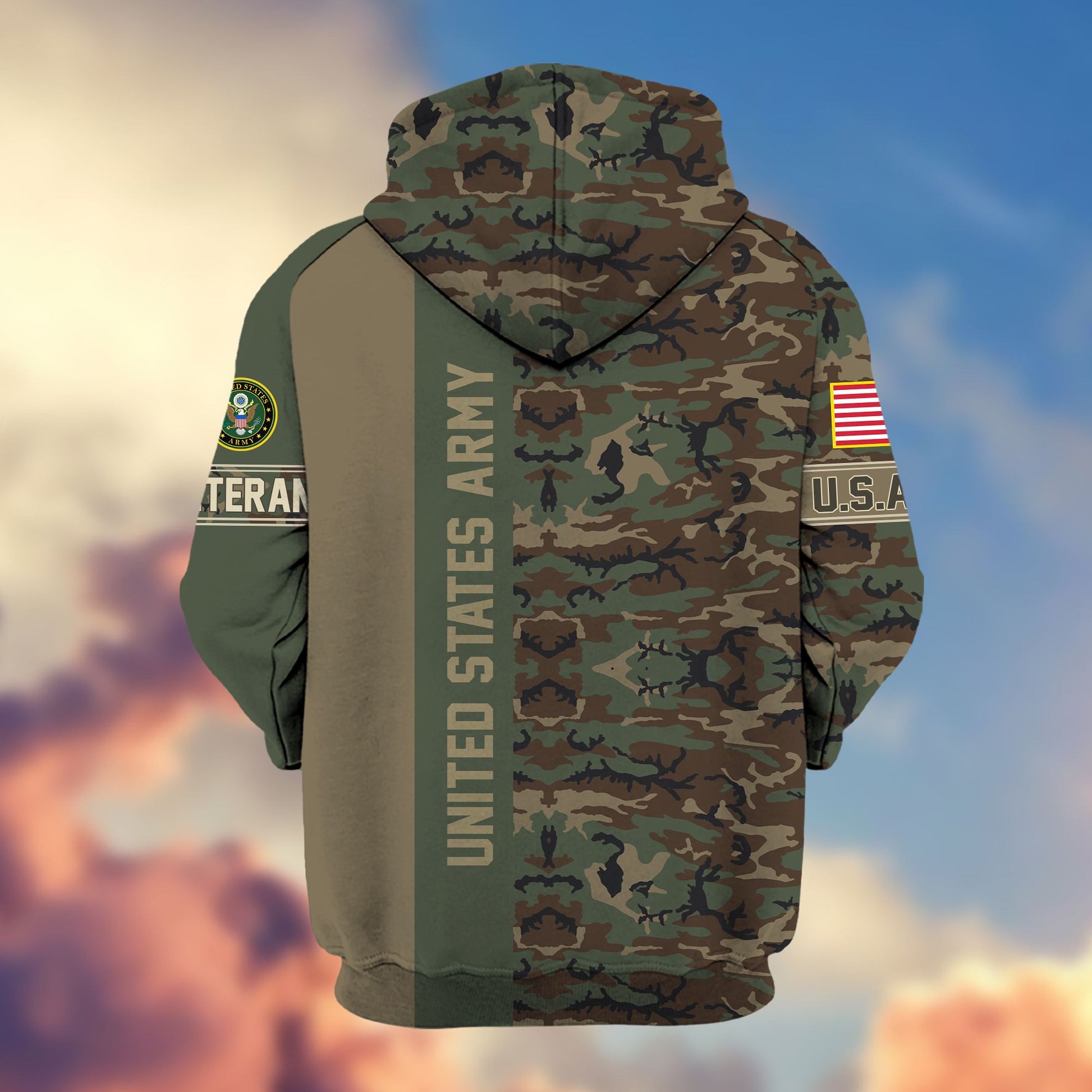 Premium US Army Veteran Zip Hoodie VPVC605312, Gifts For Army Veteran