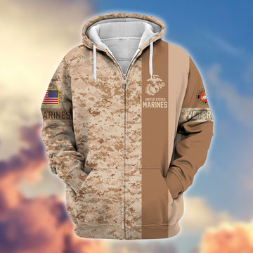 Premium USMC Veteran Zip Hoodie VPVC605303, Gifts For Marine Veteran