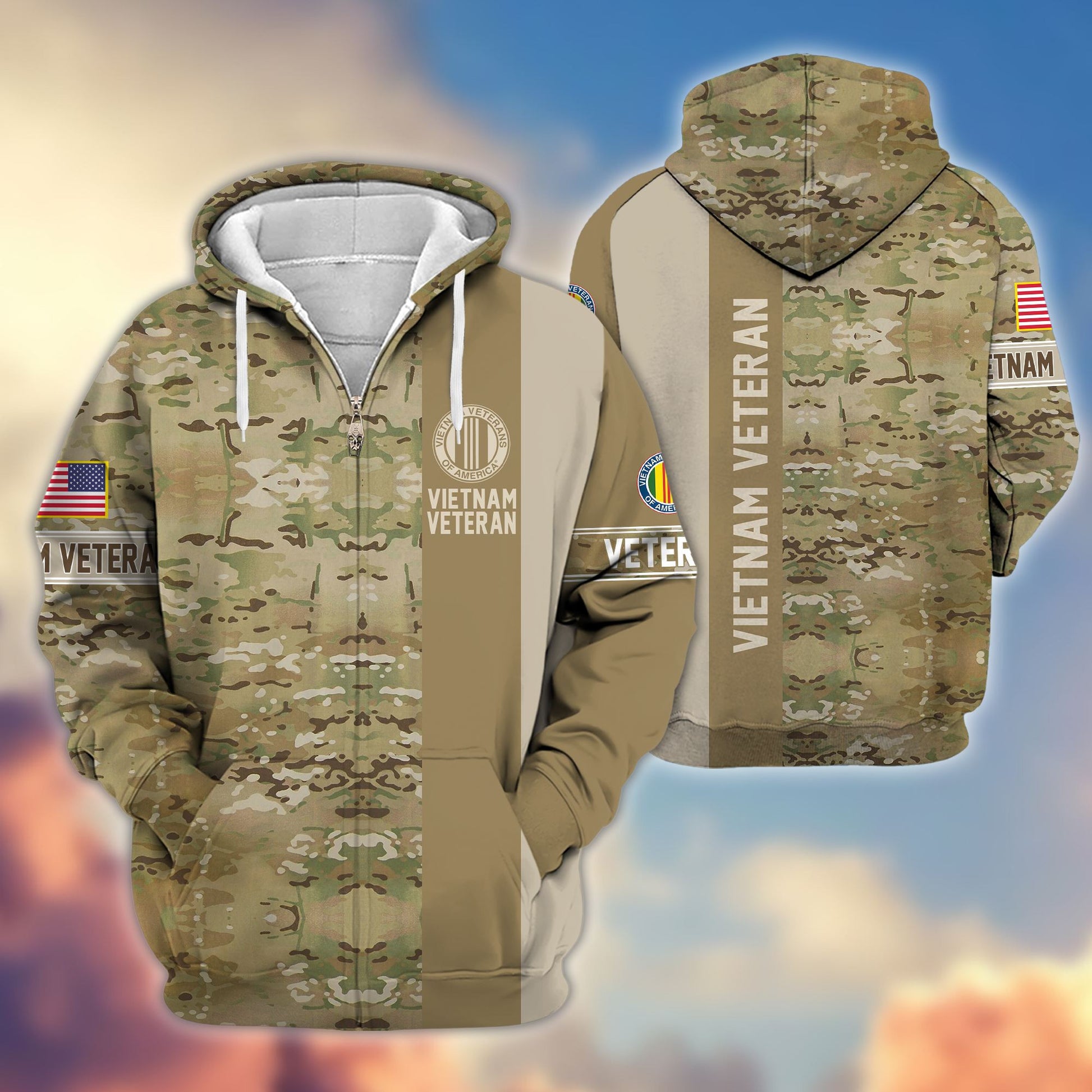 Premium Vietnam Veteran Zip Hoodie VPVC605306, Gifts For Vietnam Veteran