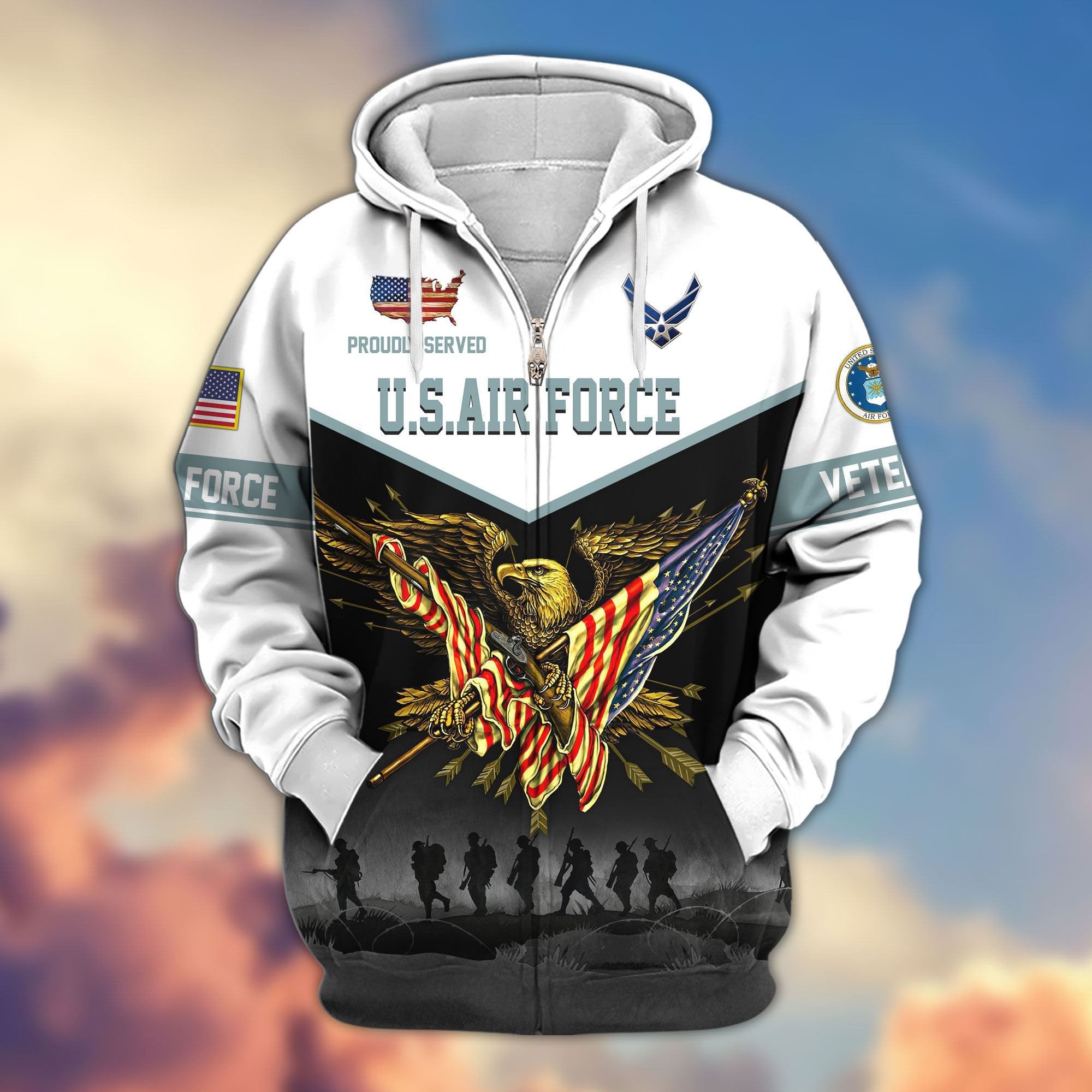 Premium US Veterans Zip Hoodie APHN091013, Gifts For US Veterans, Gifts For Veterans Day