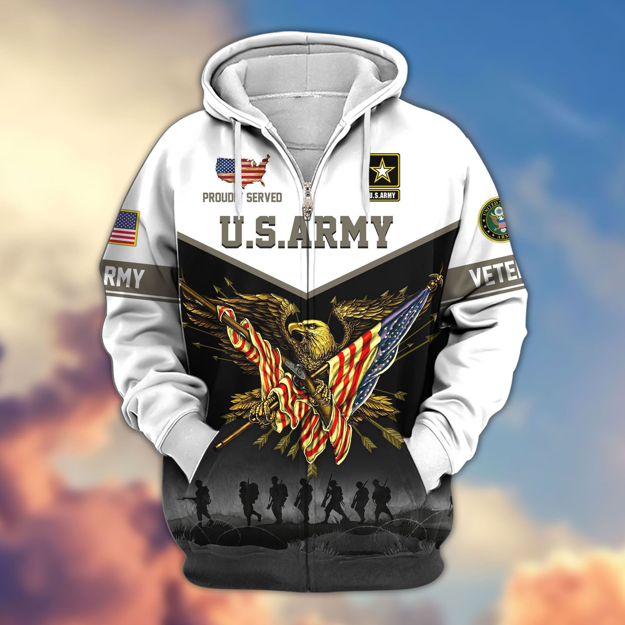 Premium US Veterans Zip Hoodie APHN091013, Gifts For US Veterans, Gifts For Veterans Day