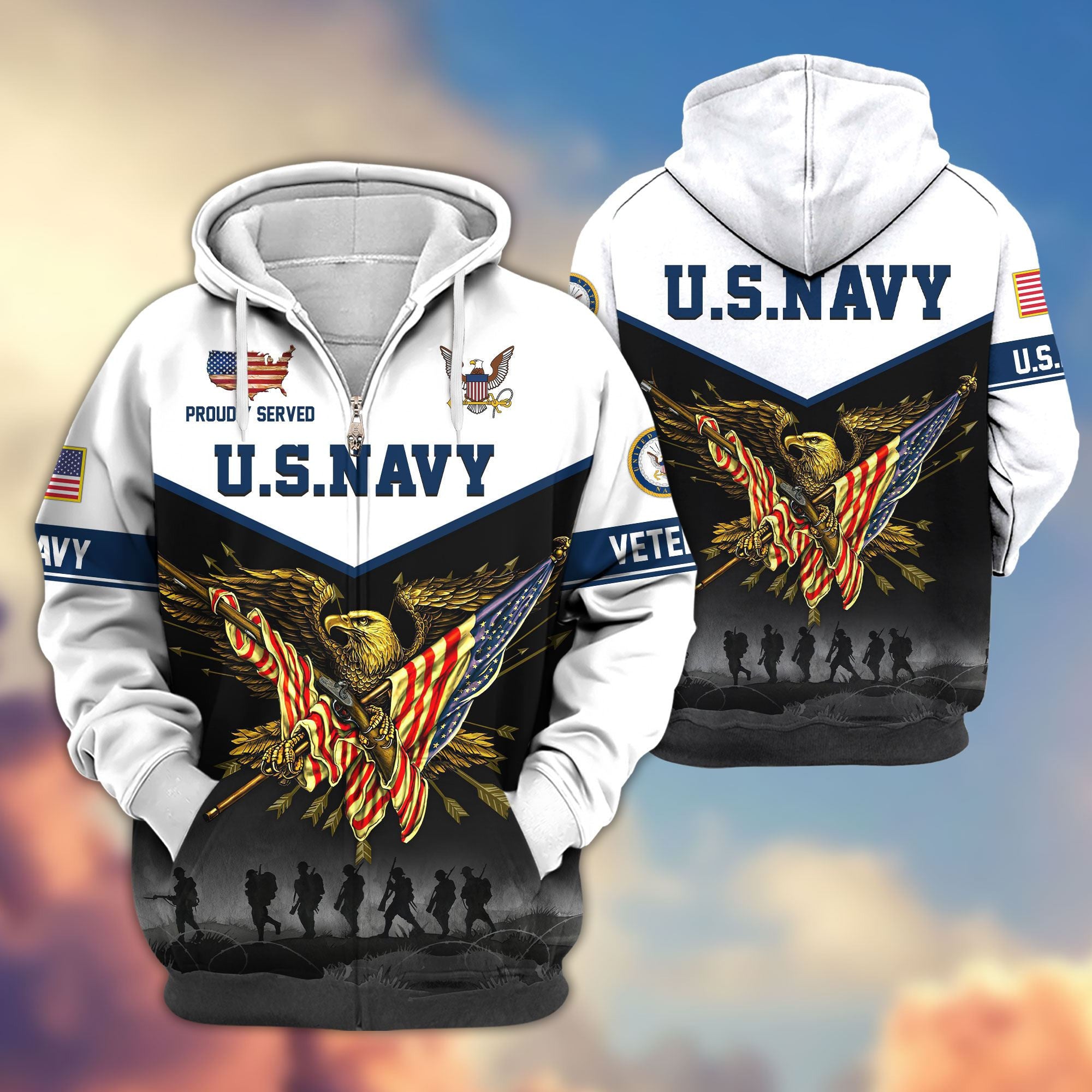 Premium US Veterans Zip Hoodie APHN091013, Gifts For US Veterans, Gifts For Veterans Day