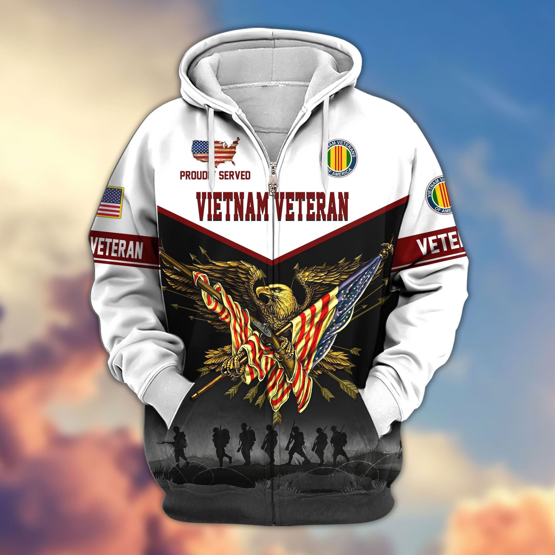 Premium US Veterans Zip Hoodie APHN091013, Gifts For US Veterans, Gifts For Veterans Day