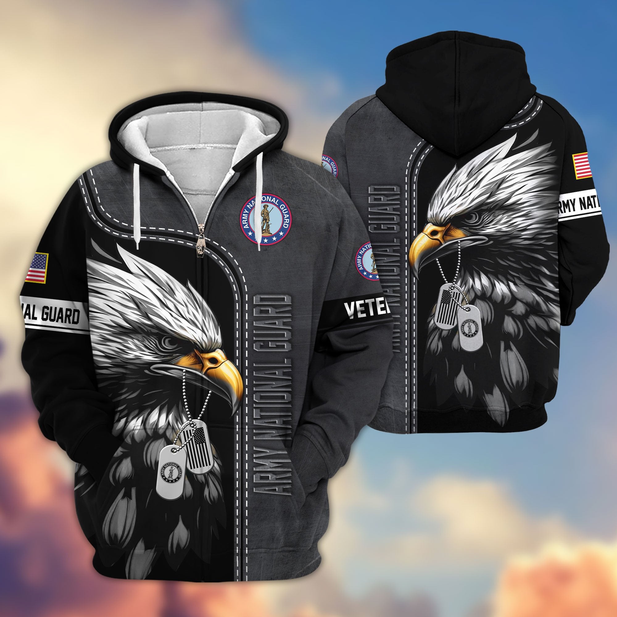 Premium US Veterans Zip Hoodie APHN101011, Gifts For US Veterans, Gifts For Veterans Day