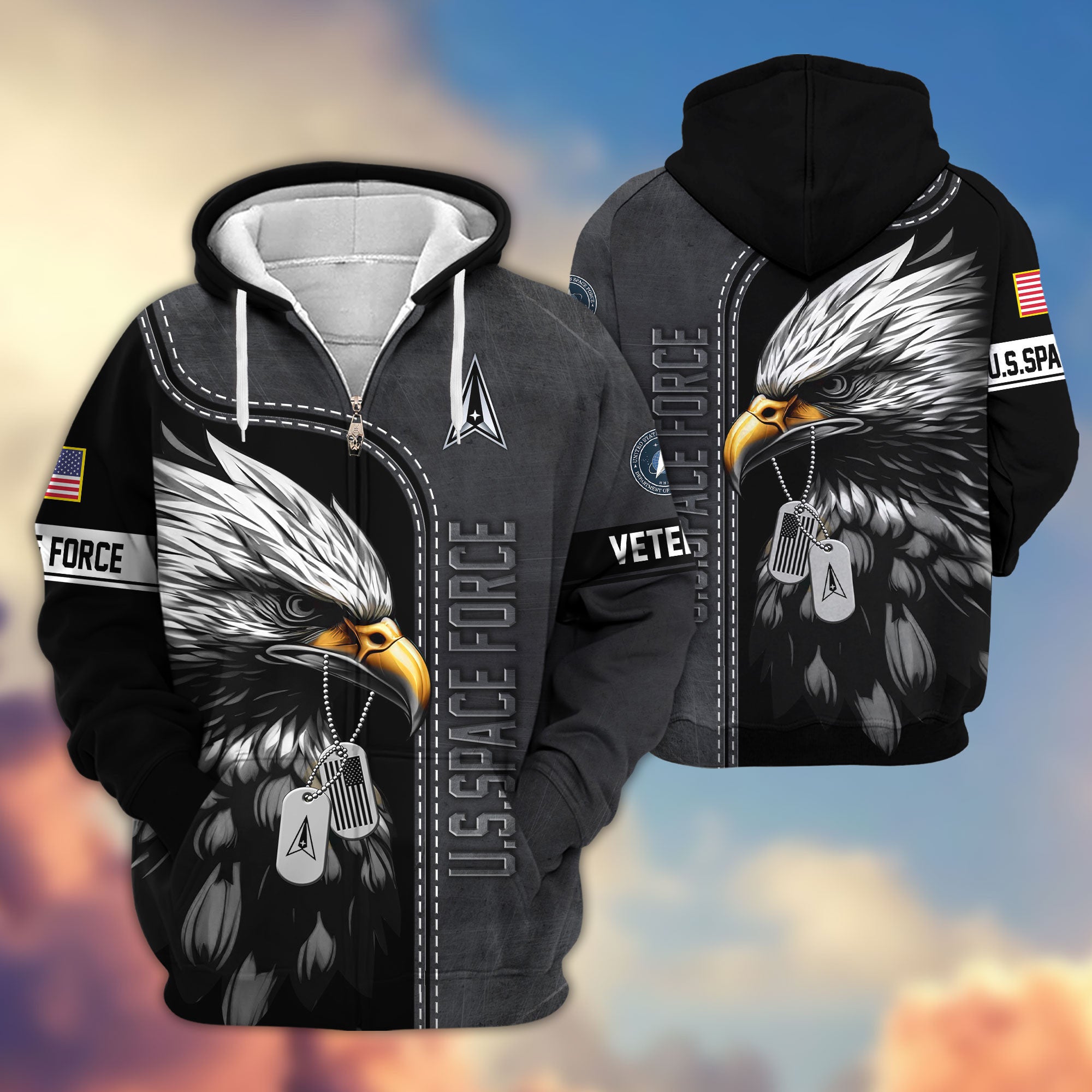 Premium US Veterans Zip Hoodie APHN101011, Gifts For US Veterans, Gifts For Veterans Day