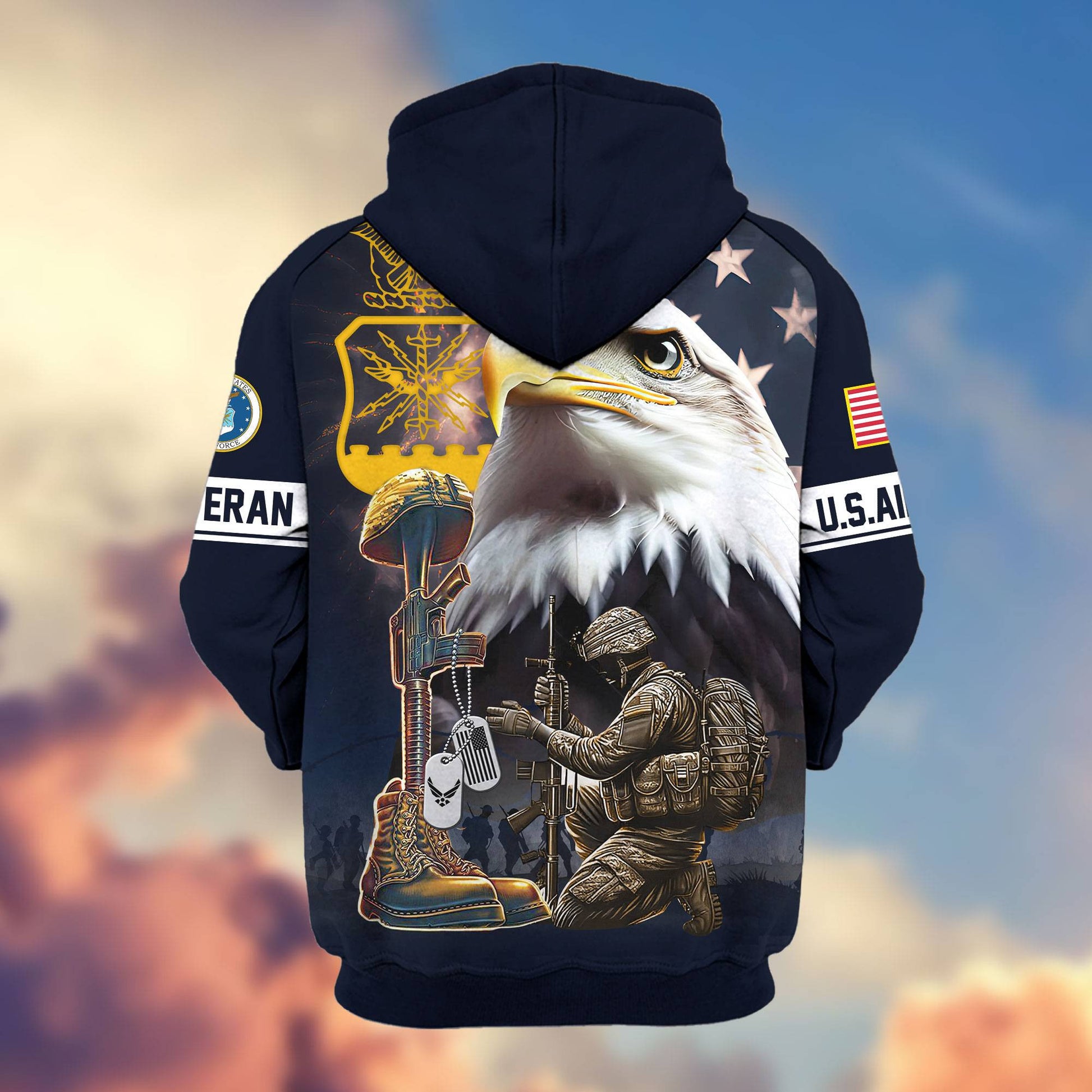 Premium Honoring All Who Served US Veterans Zip Hoodie APHN071011, Gifts For US Veterans, Gifts For Veterans Day