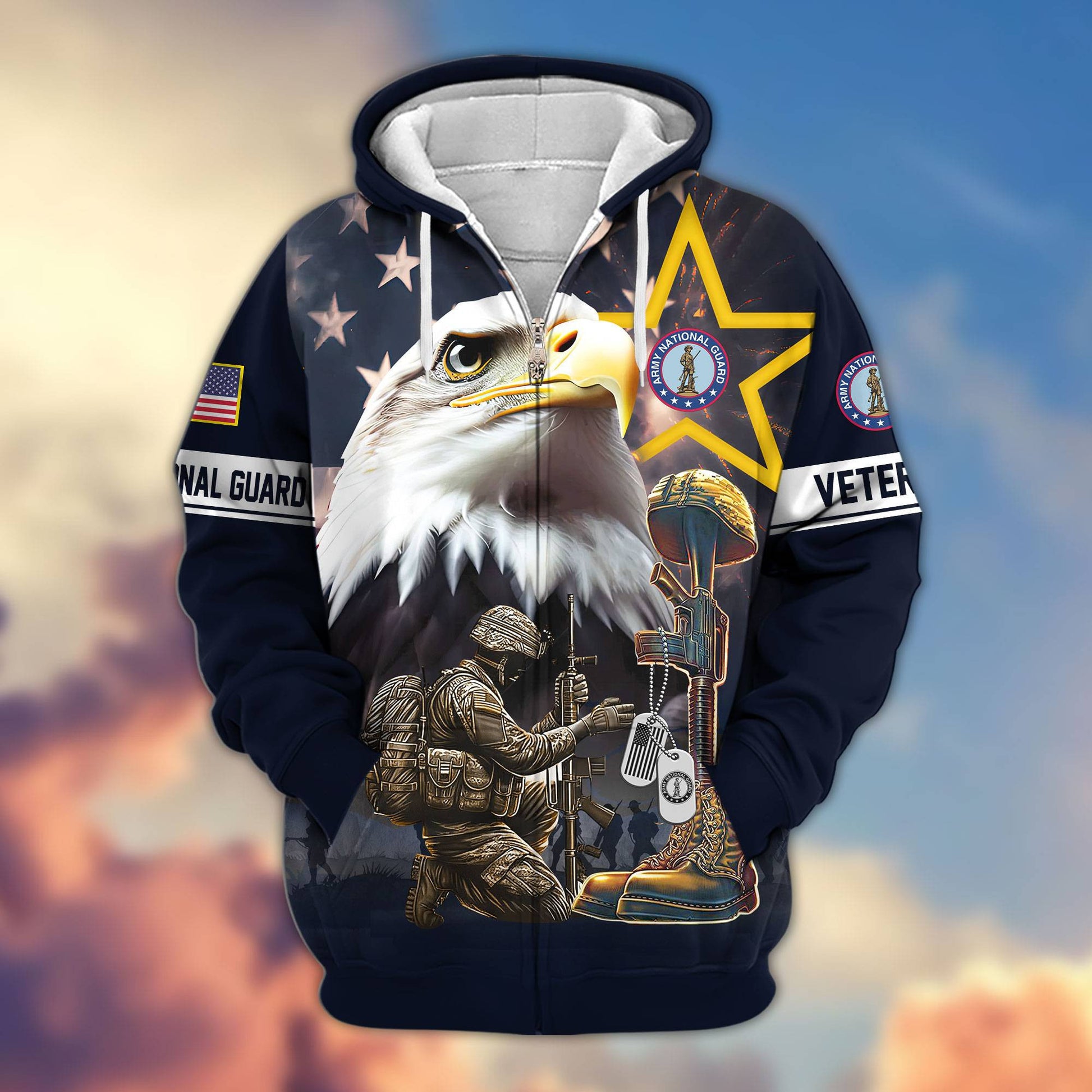 Premium Honoring All Who Served US Veterans Zip Hoodie APHN071011, Gifts For US Veterans, Gifts For Veterans Day