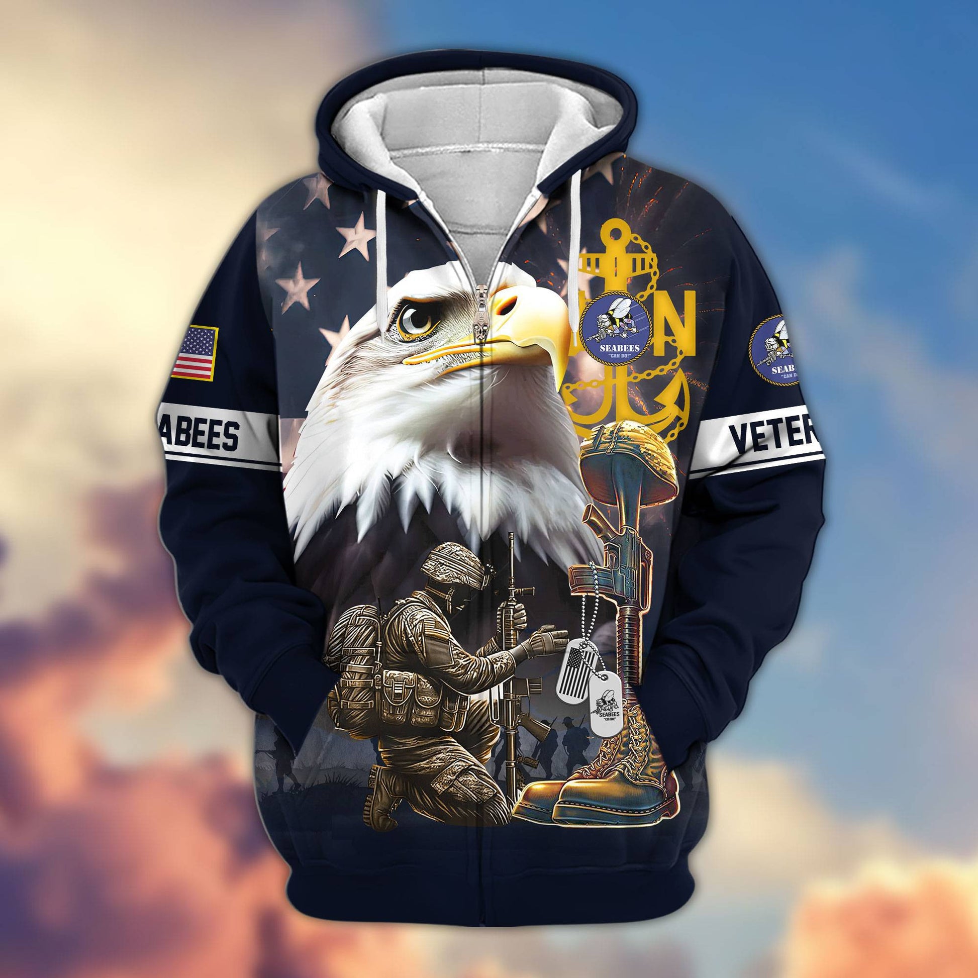 Premium Honoring All Who Served US Veterans Zip Hoodie APHN071011, Gifts For US Veterans, Gifts For Veterans Day
