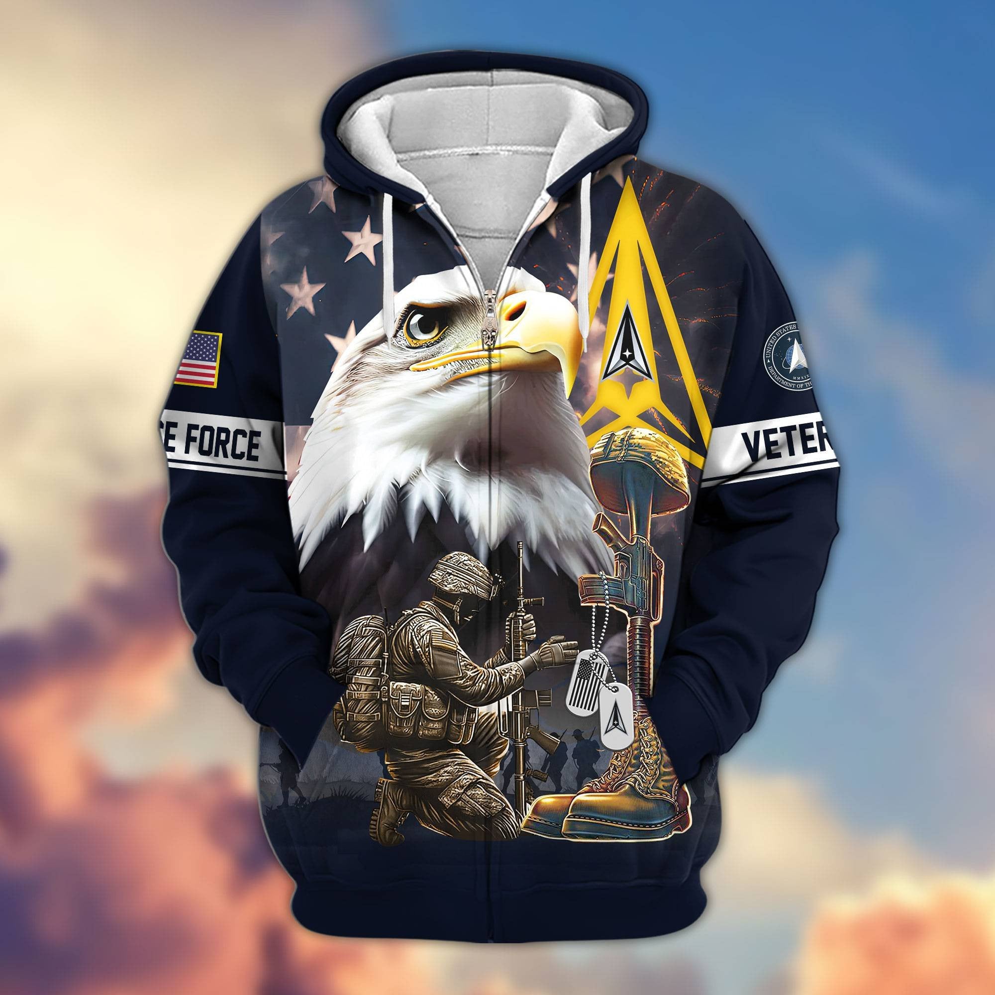 Premium Honoring All Who Served US Veterans Zip Hoodie APHN071011, Gifts For US Veterans, Gifts For Veterans Day