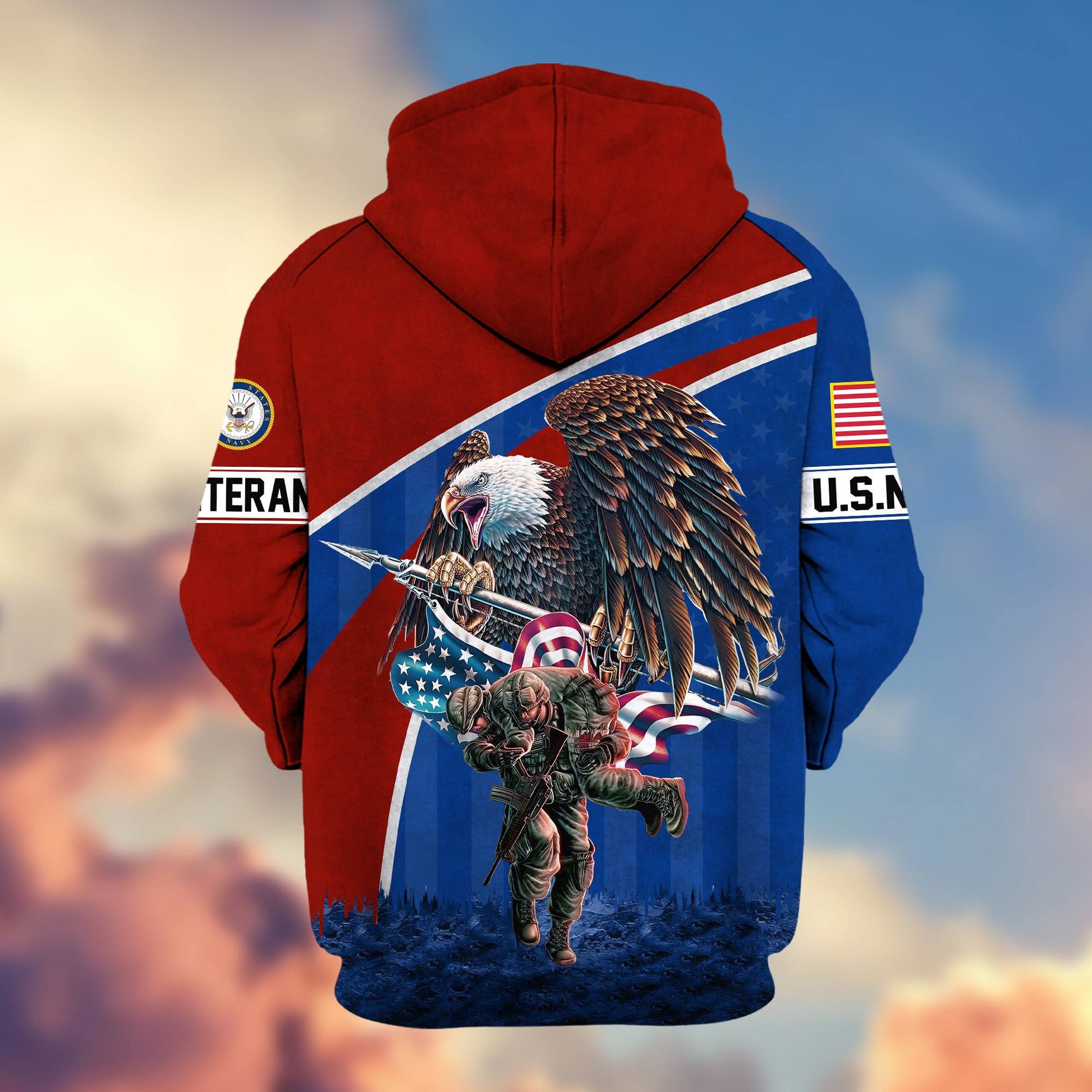 Premium US Navy Veteran Zip Hoodie VPVC605202, Gifts For Navy Veteran