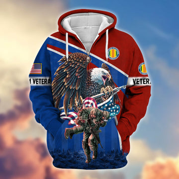 Premium Vietnam Veteran Zip Hoodie VPVC605206, Gifts For Vietnam Veteran