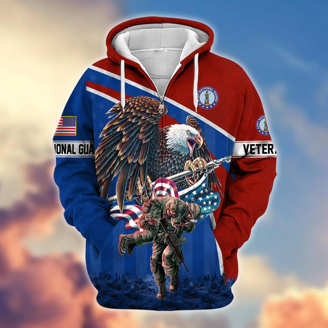 Premium Army National Guard Zip Hoodie VPVC605208, Gifts For Army National Guard Veteran