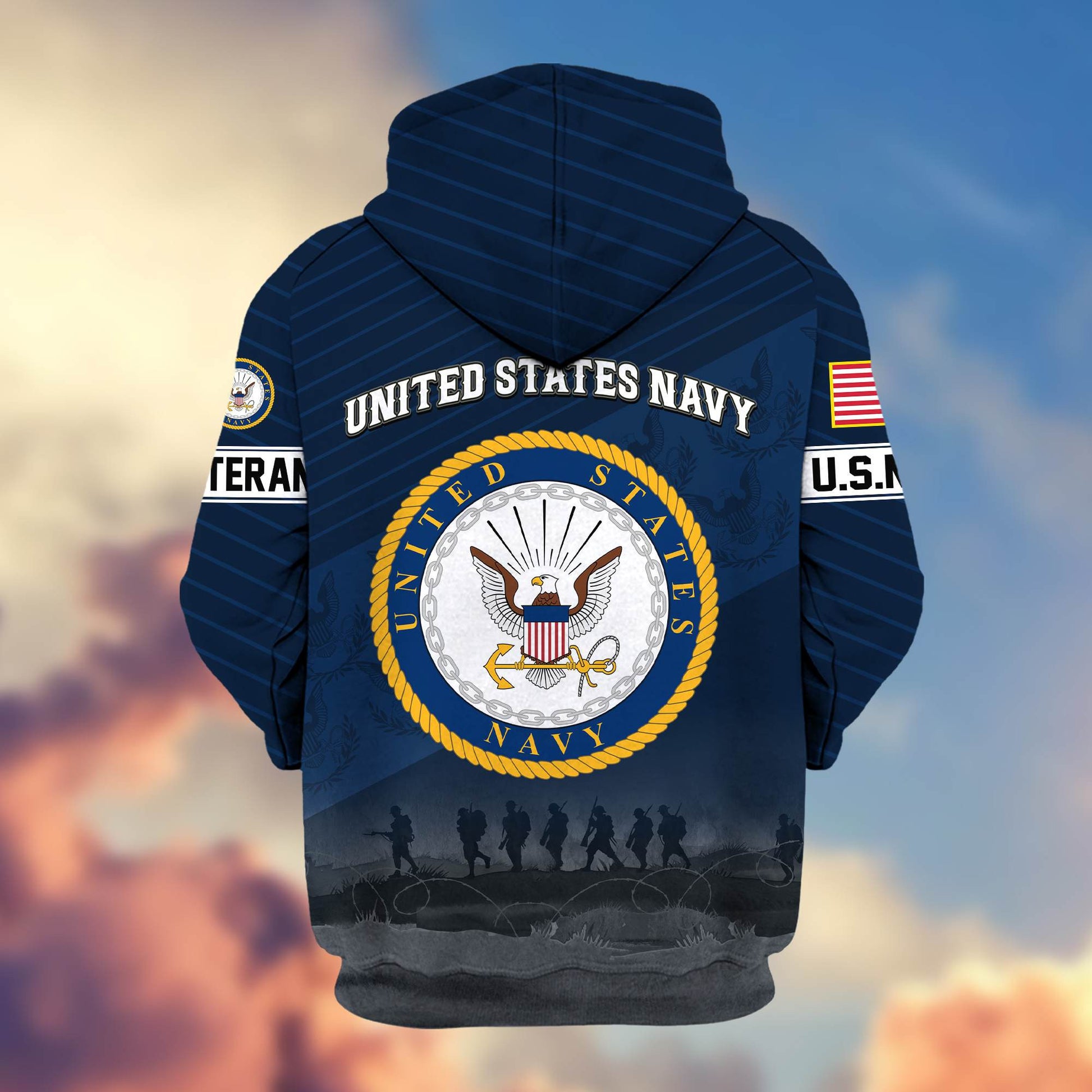Premium US Navy Veteran Zip Hoodie VPVC605402, Gifts For Navy Veteran