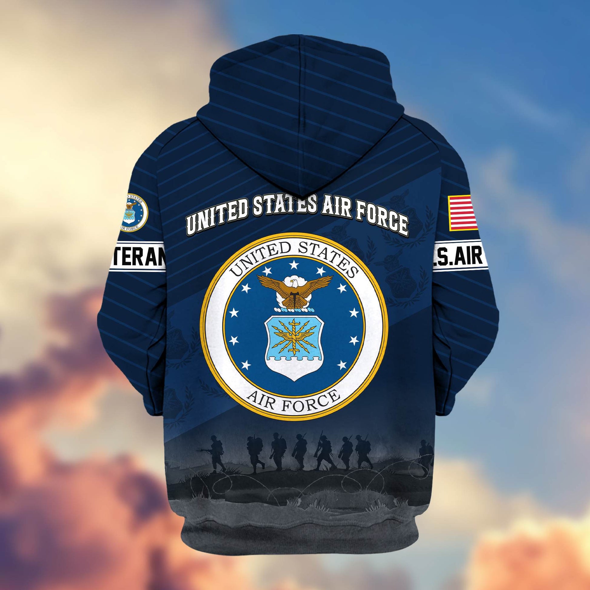 Premium USAF Veteran Zip Hoodie VPVC605404, Gifts For Air Force Veteran