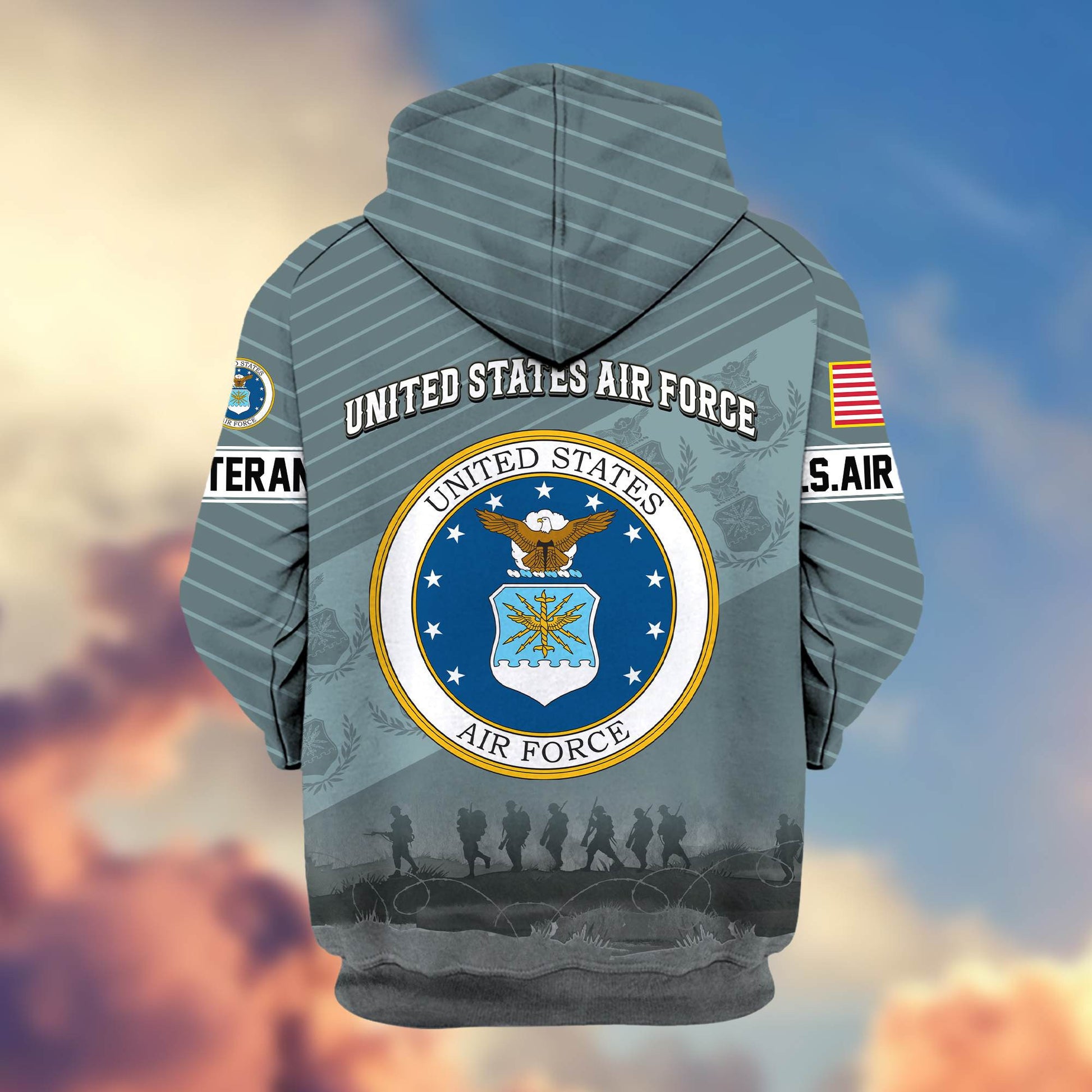 Premium USAF Veteran Zip Hoodie VPVC605411, Gifts For Air Force Veteran