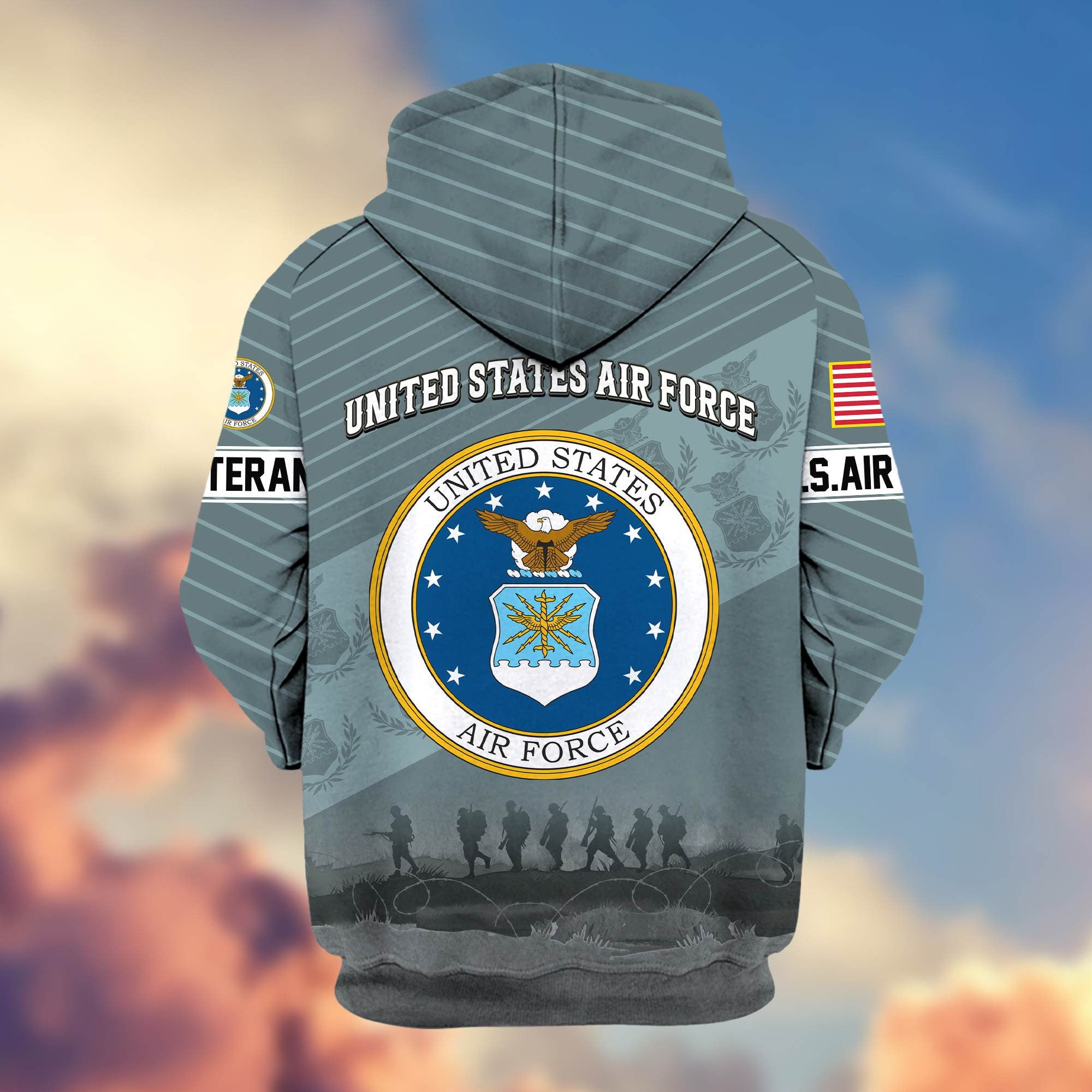 Premium USAF Veteran Zip Hoodie VPVC605411, Gifts For Air Force Veteran