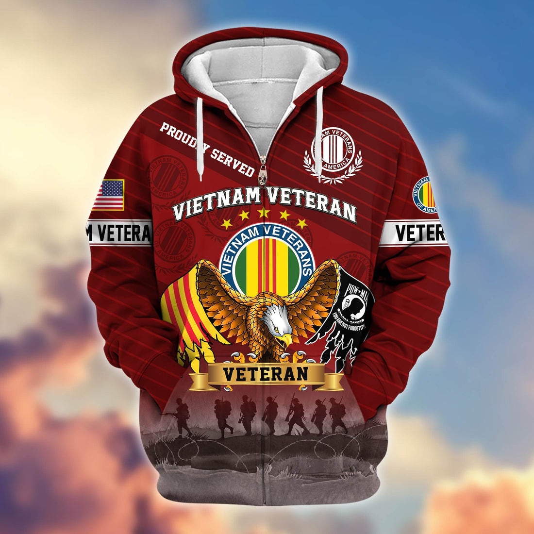 Premium Vietnam Veteran Zip Hoodie VPVC605406, Gifts For Vietnam Veteran