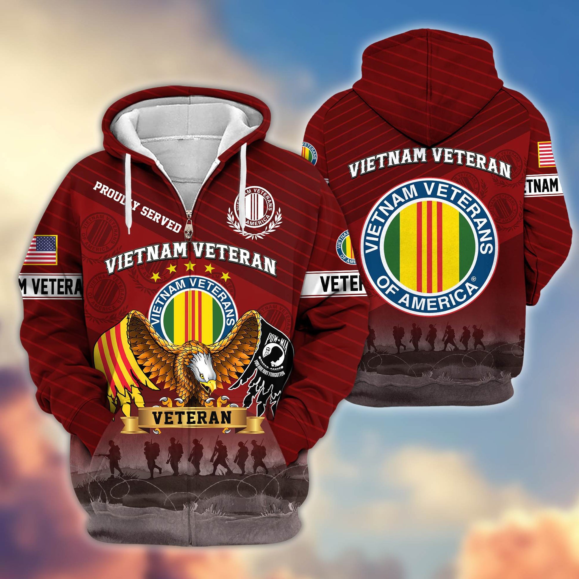 Premium Vietnam Veteran Zip Hoodie VPVC605406, Gifts For Vietnam Veteran