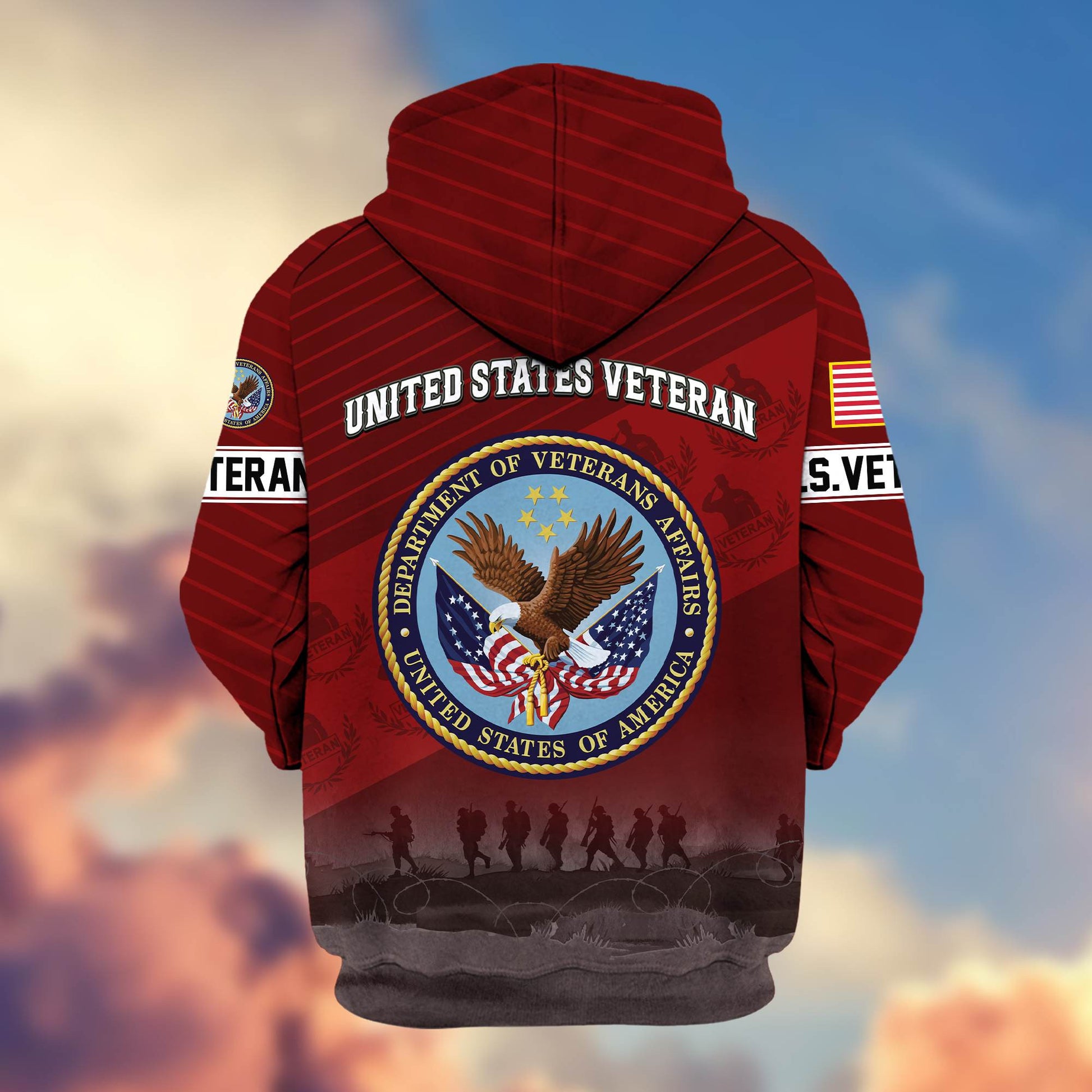 Premium US Veteran Zip Hoodie VPVC605407, Gifts For US Veteran