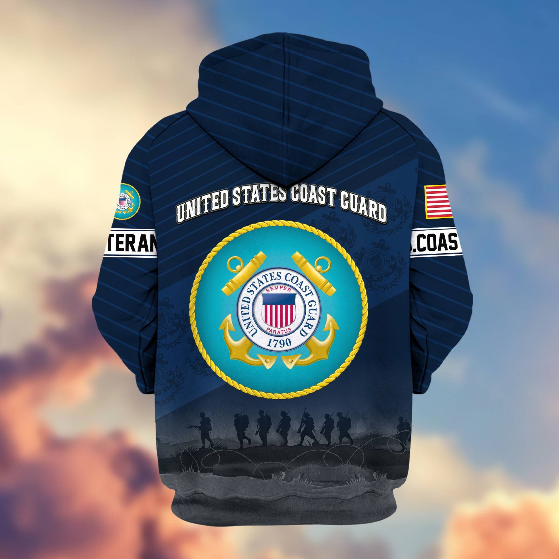 Premium USCG Veteran Zip Hoodie VPVC605405, Gifts For Coast Guard Veteran