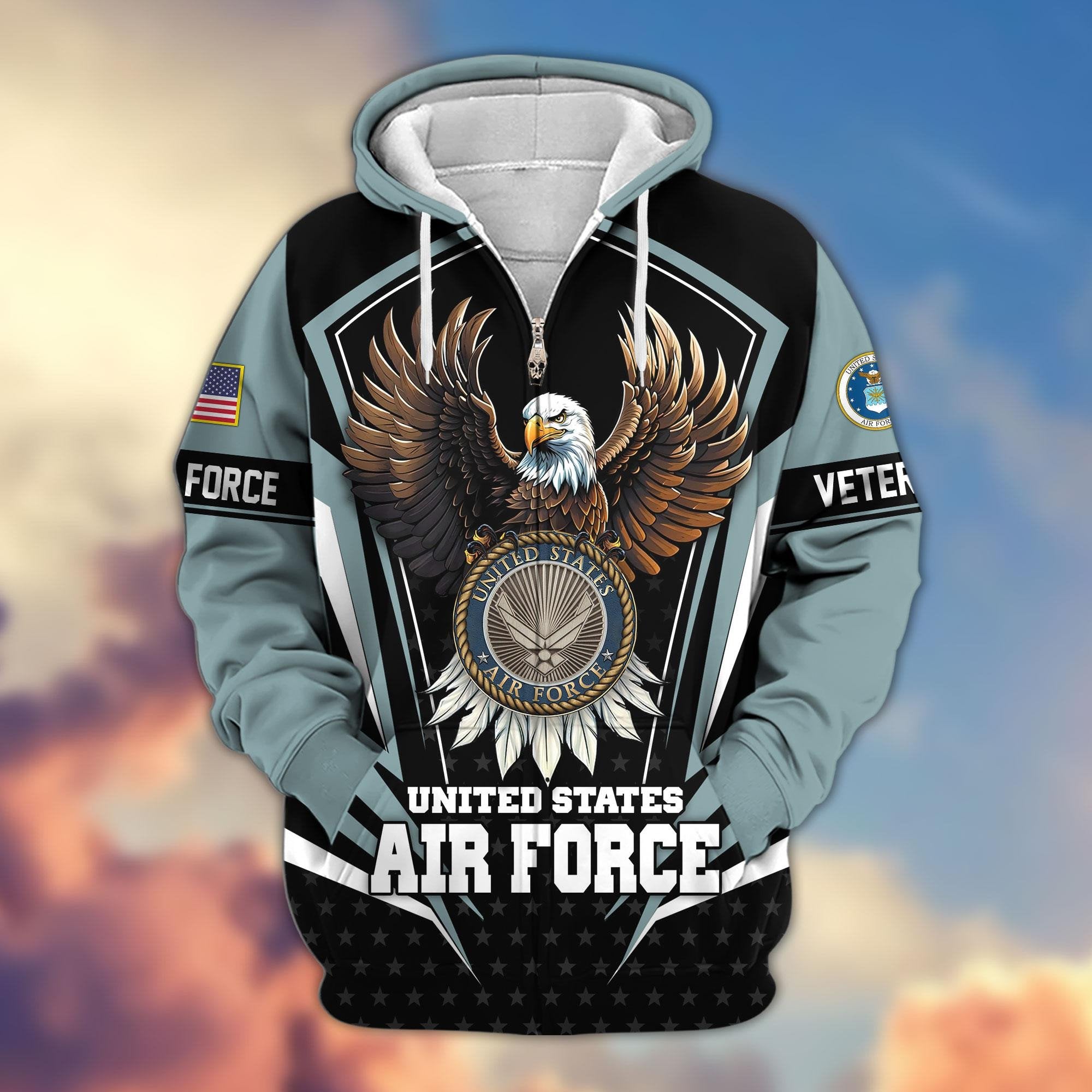 Premium US Veterans Zip Hoodie APHN011012, Gifts For US Veterans, Gifts For Veterans Day