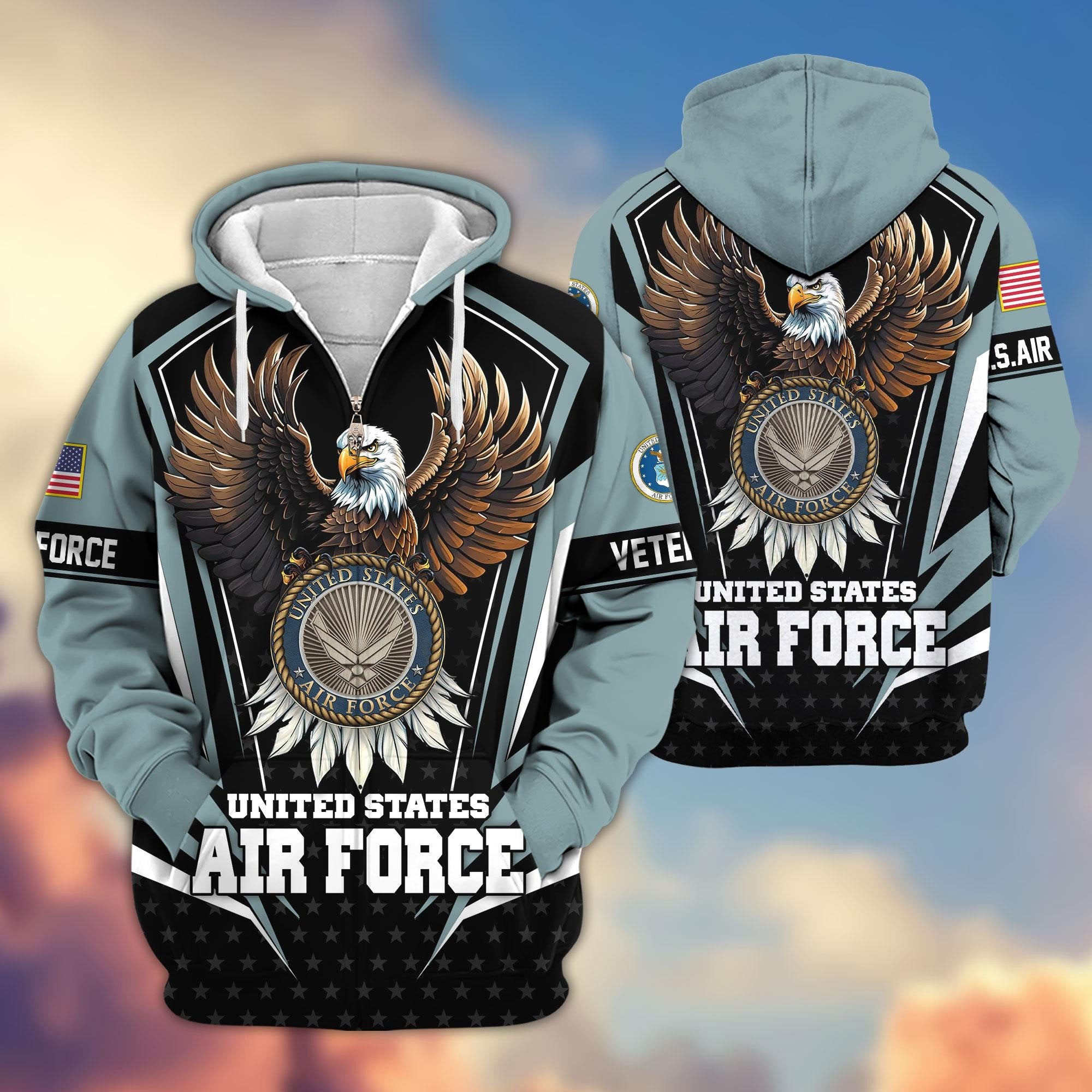 Premium US Veterans Zip Hoodie APHN011012, Gifts For US Veterans, Gifts For Veterans Day