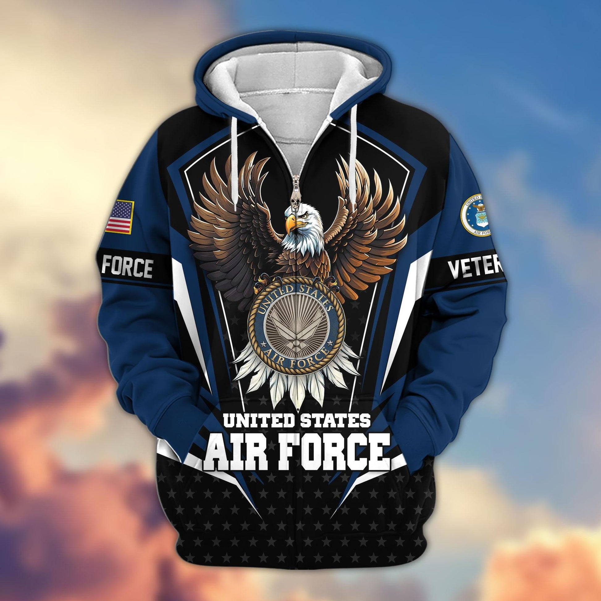 Premium US Veterans Zip Hoodie APHN011012, Gifts For US Veterans, Gifts For Veterans Day