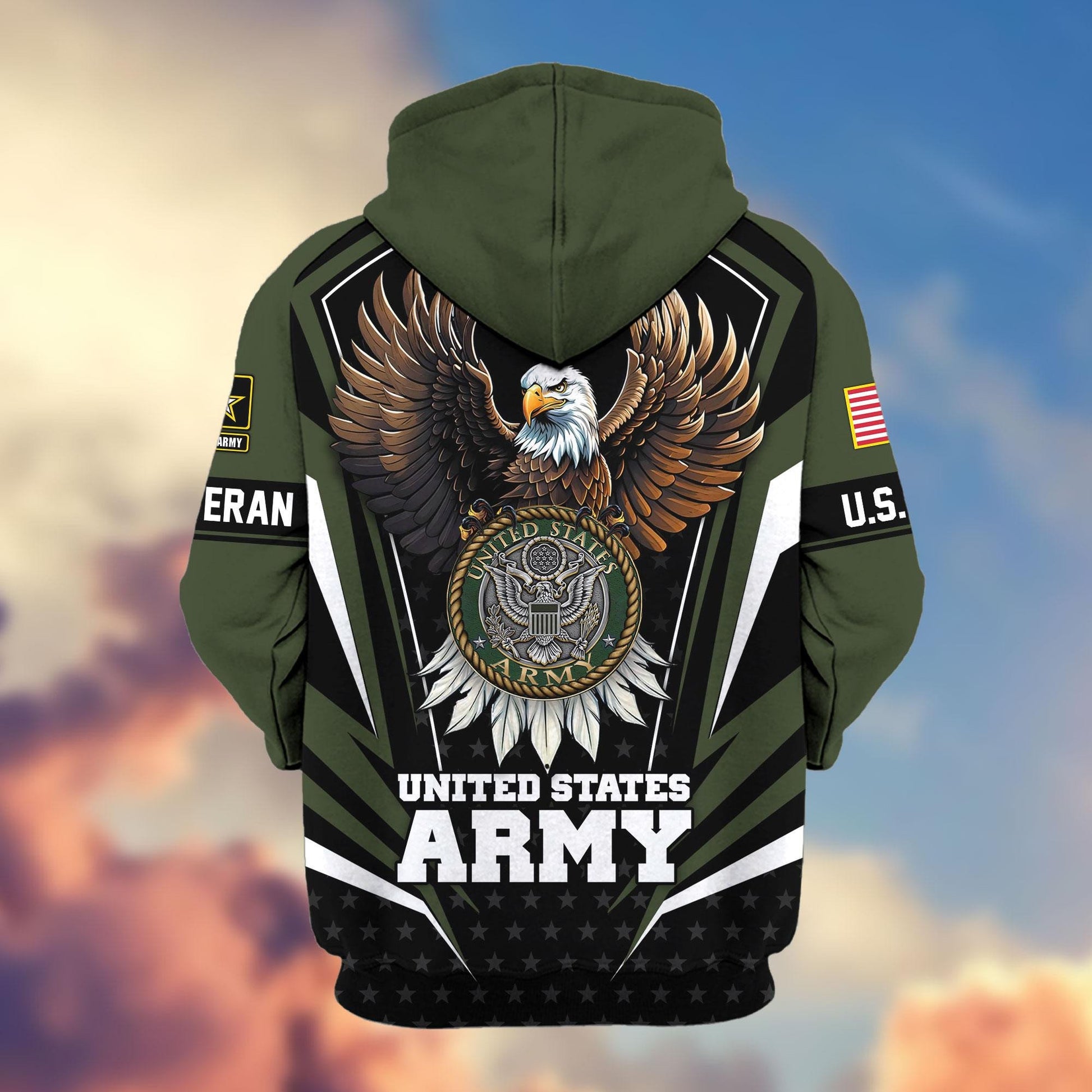 Premium US Veterans Zip Hoodie APHN011012, Gifts For US Veterans, Gifts For Veterans Day