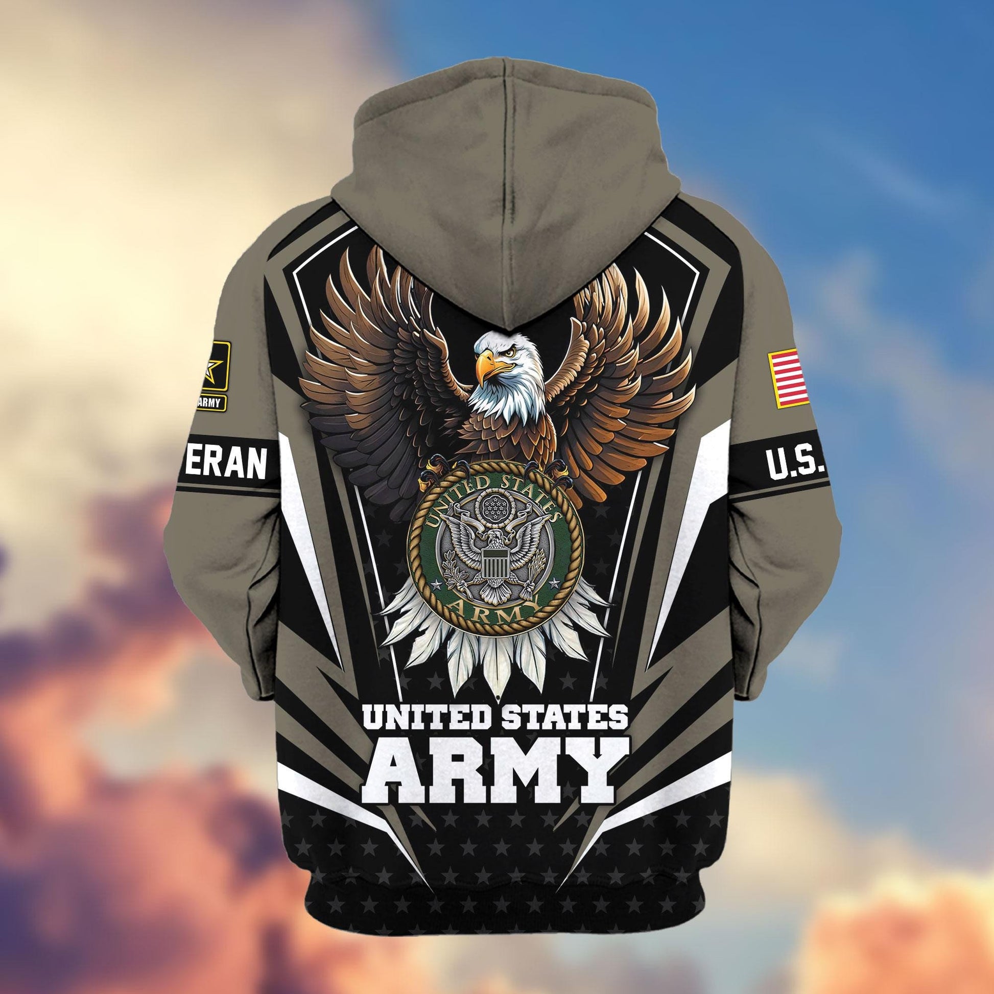 Premium US Veterans Zip Hoodie APHN011012, Gifts For US Veterans, Gifts For Veterans Day