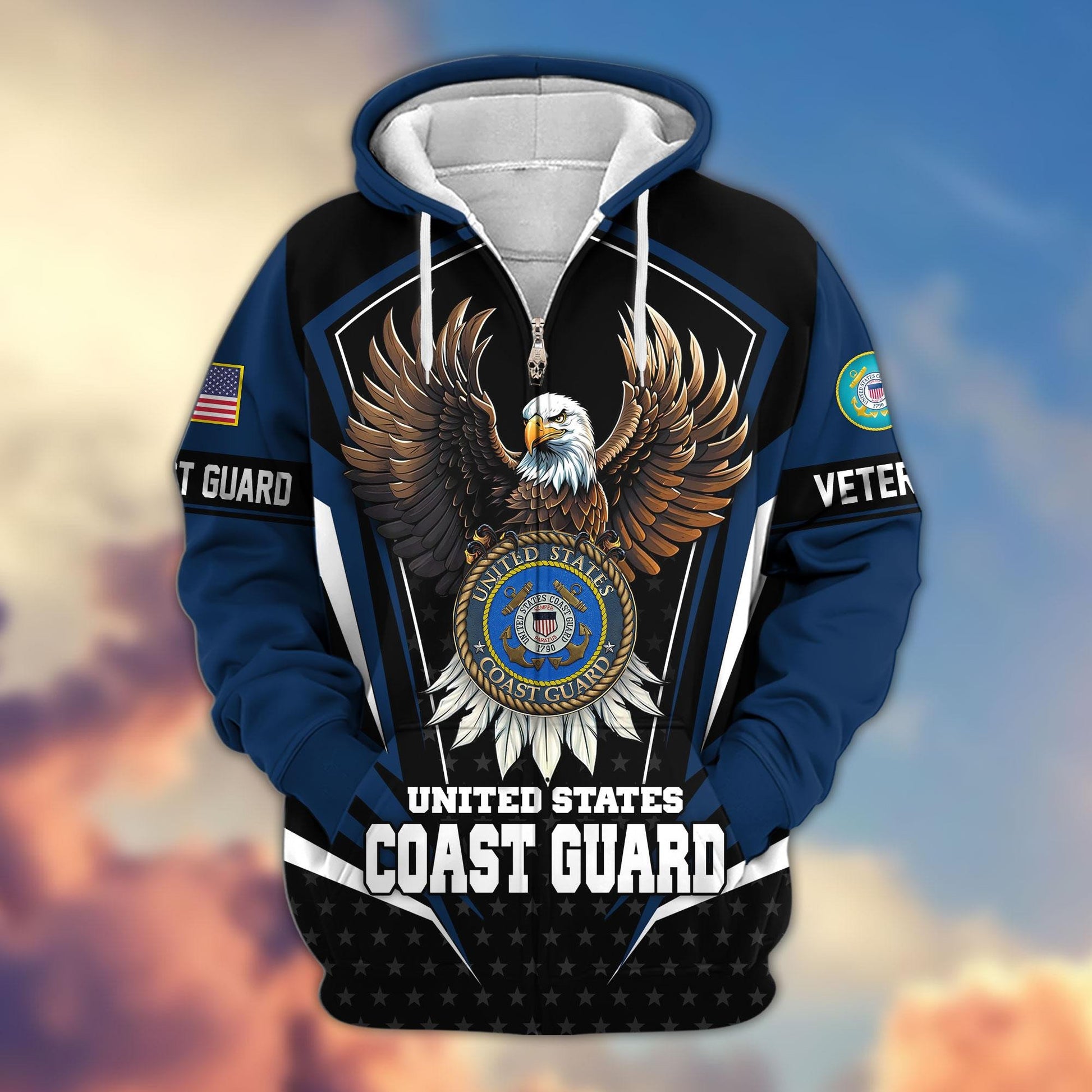 Premium US Veterans Zip Hoodie APHN011012, Gifts For US Veterans, Gifts For Veterans Day