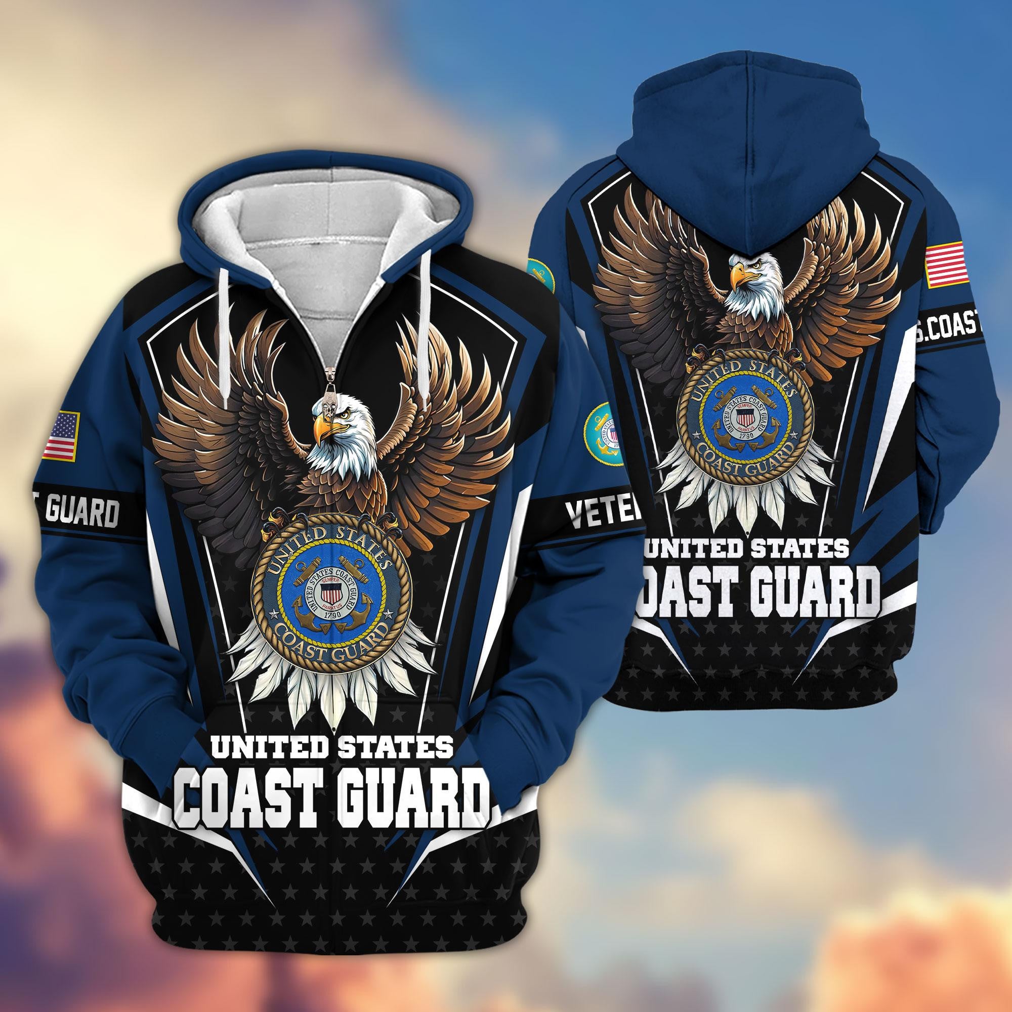 Premium US Veterans Zip Hoodie APHN011012, Gifts For US Veterans, Gifts For Veterans Day