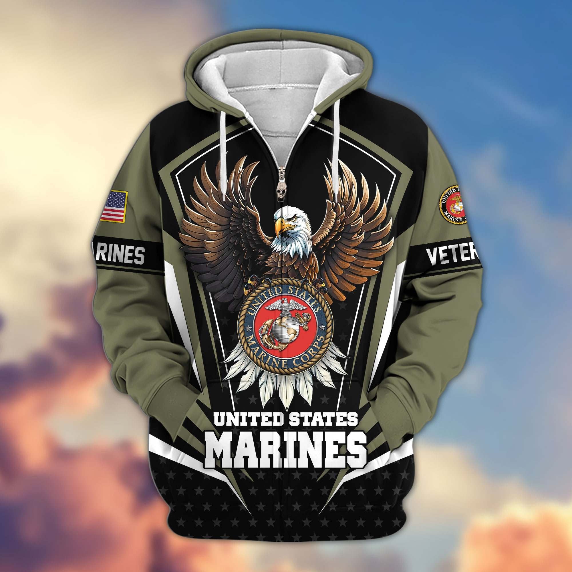 Premium US Veterans Zip Hoodie APHN011012, Gifts For US Veterans, Gifts For Veterans Day