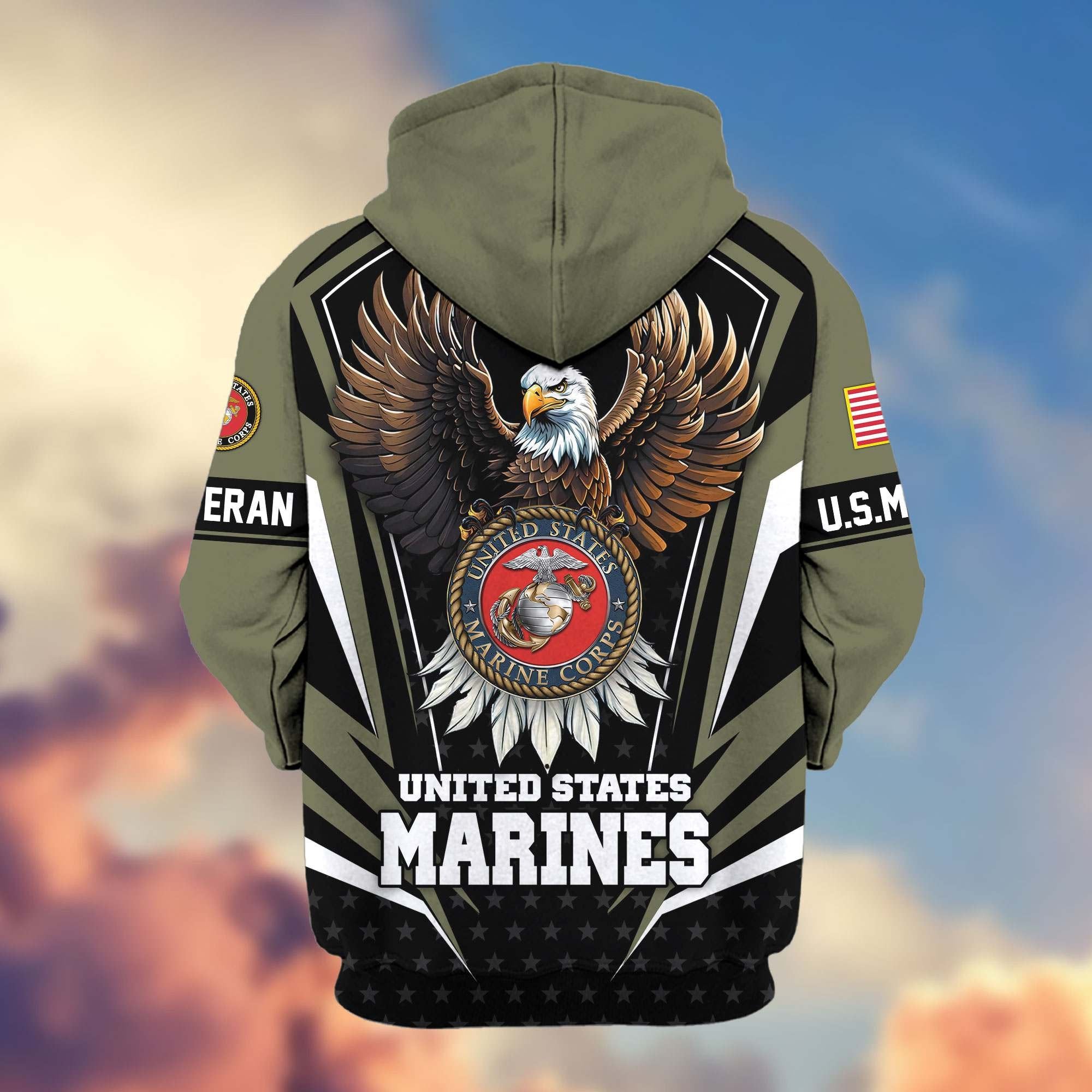 Premium US Veterans Zip Hoodie APHN011012, Gifts For US Veterans, Gifts For Veterans Day