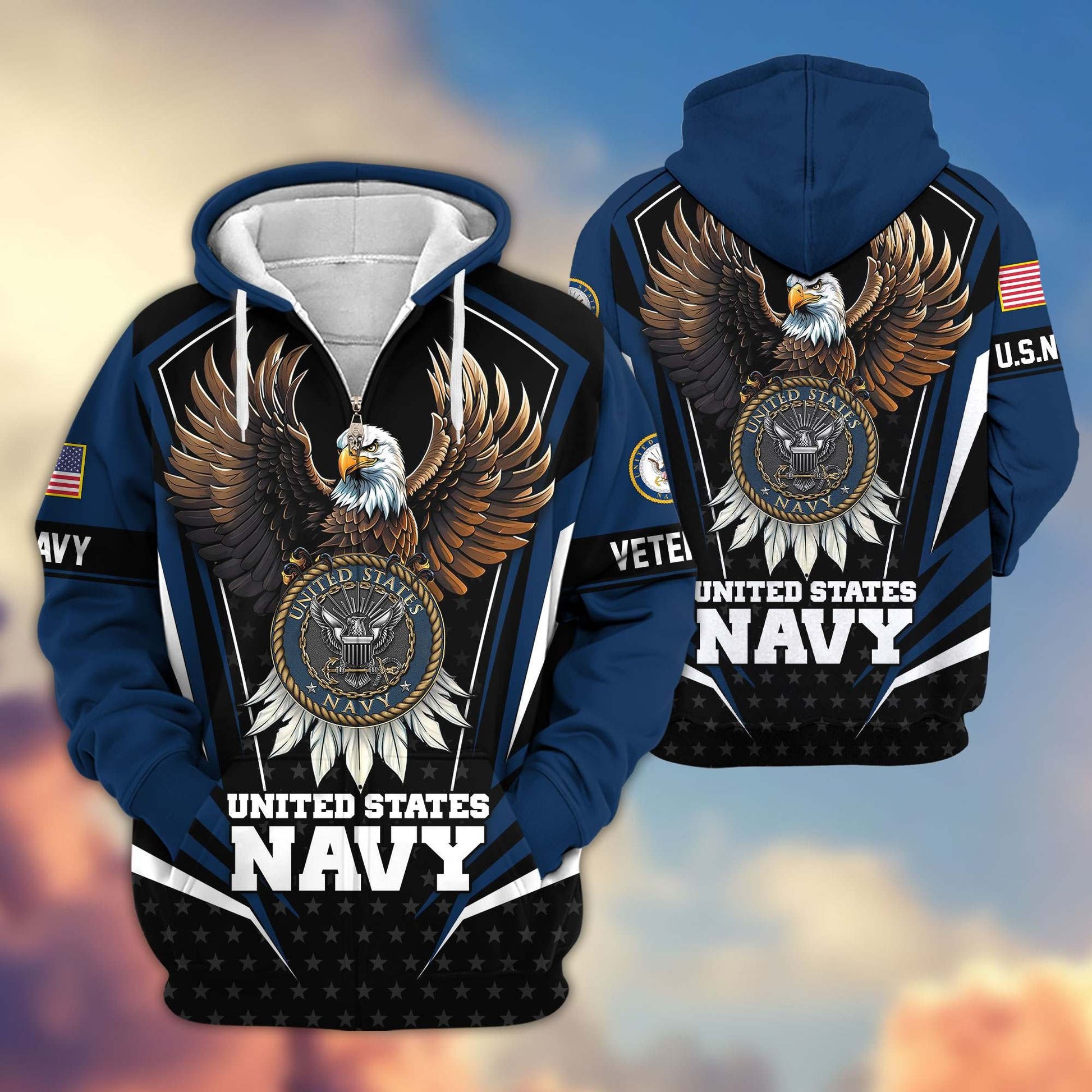 Premium US Veterans Zip Hoodie APHN011012, Gifts For US Veterans, Gifts For Veterans Day