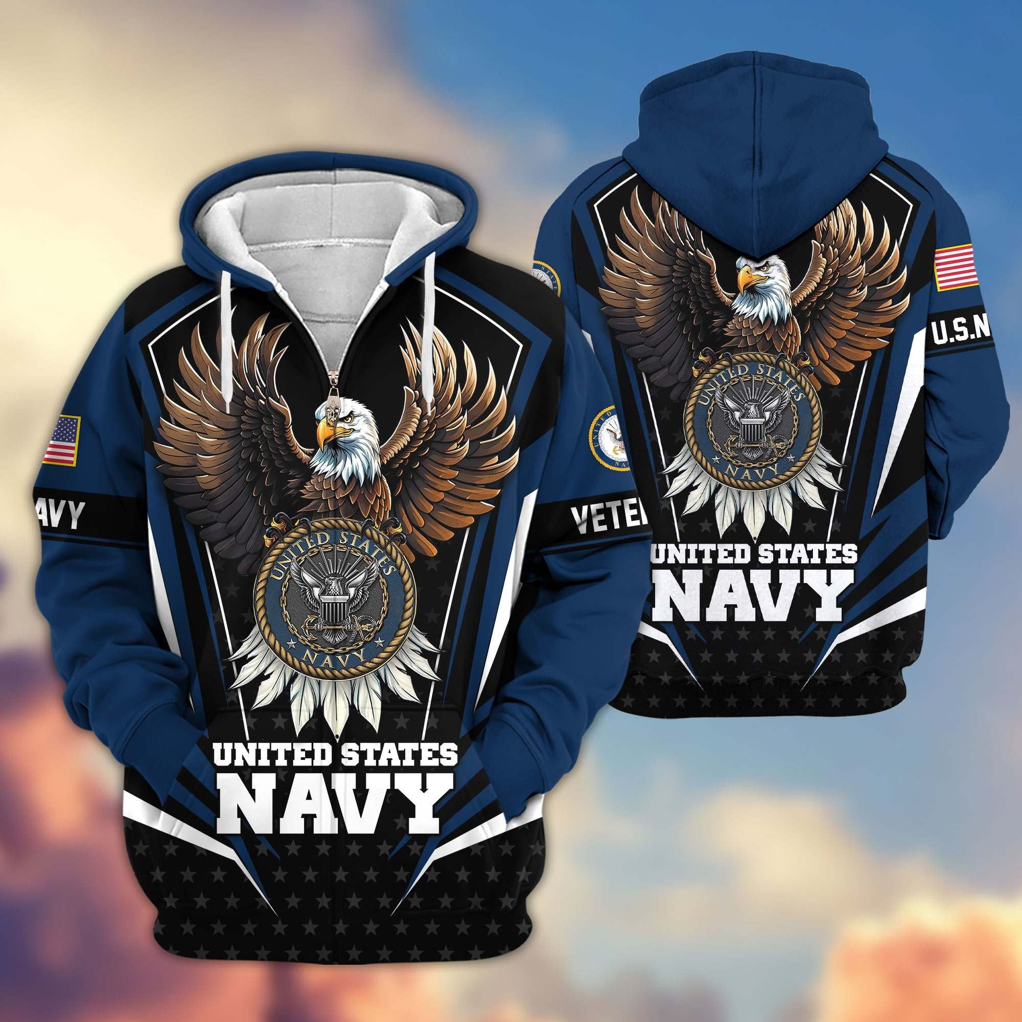 Premium US Veterans Zip Hoodie APHN011012, Gifts For US Veterans, Gifts For Veterans Day