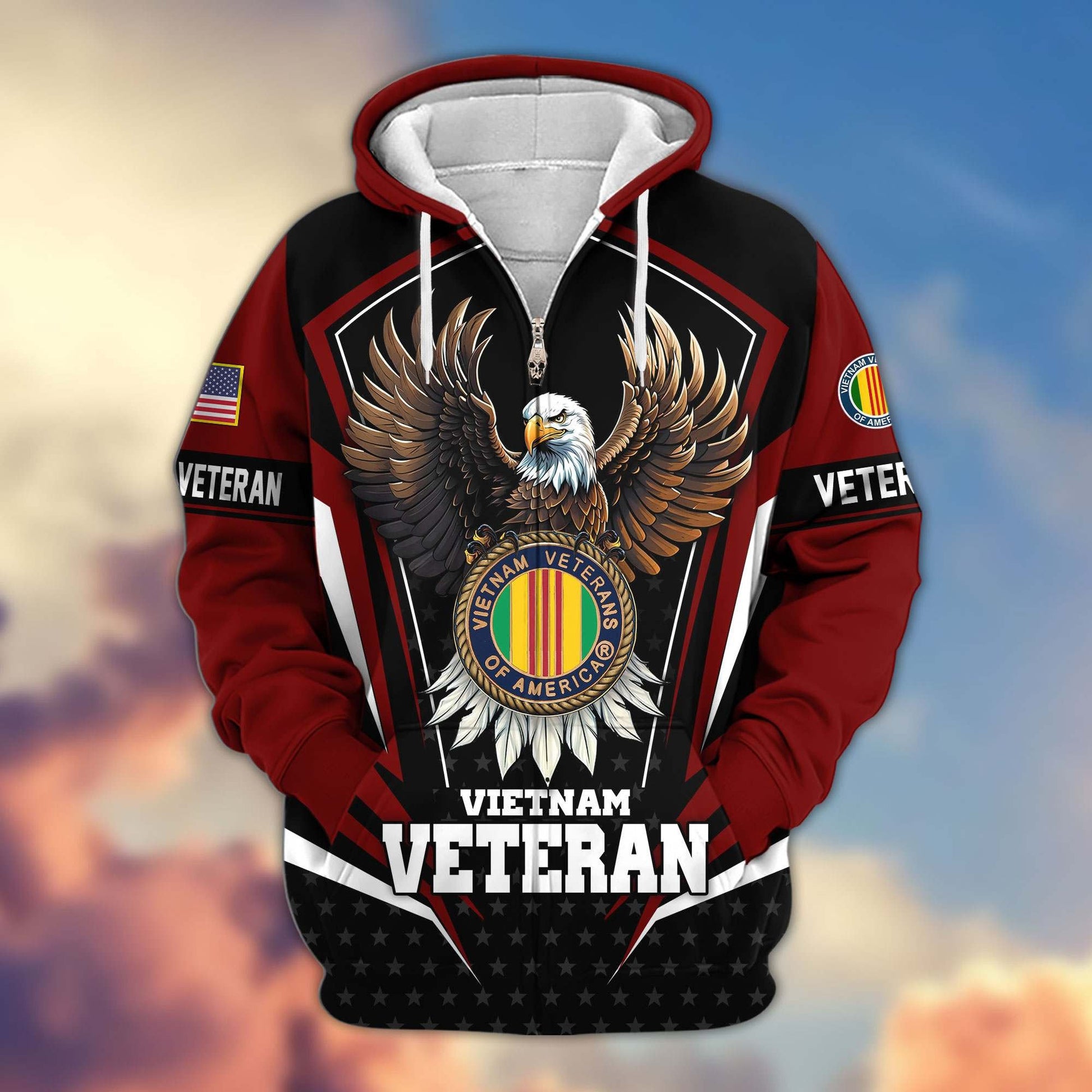 Premium US Veterans Zip Hoodie APHN011012, Gifts For US Veterans, Gifts For Veterans Day