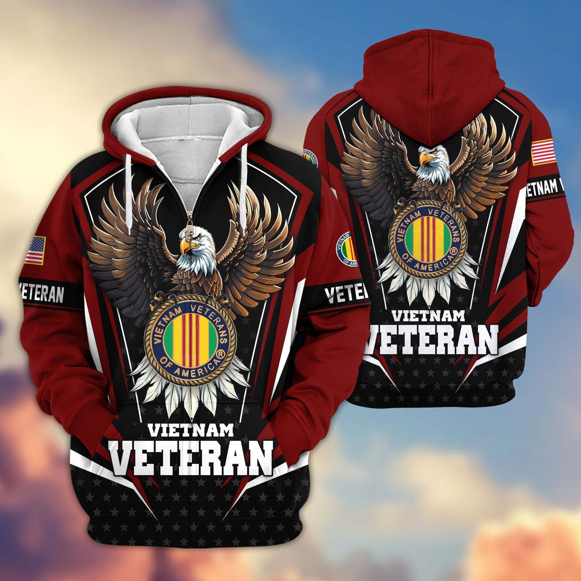Premium US Veterans Zip Hoodie APHN011012, Gifts For US Veterans, Gifts For Veterans Day