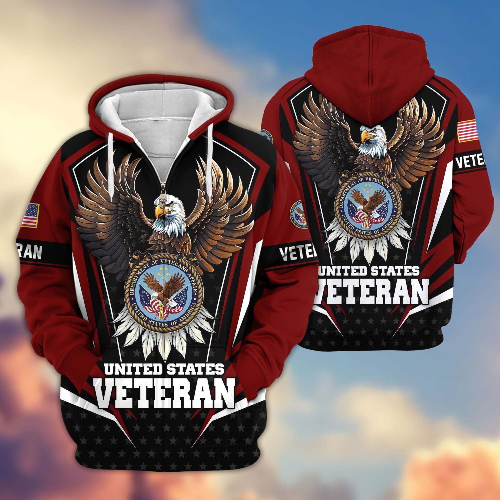 Premium US Veterans Zip Hoodie APHN011012, Gifts For US Veterans, Gifts For Veterans Day