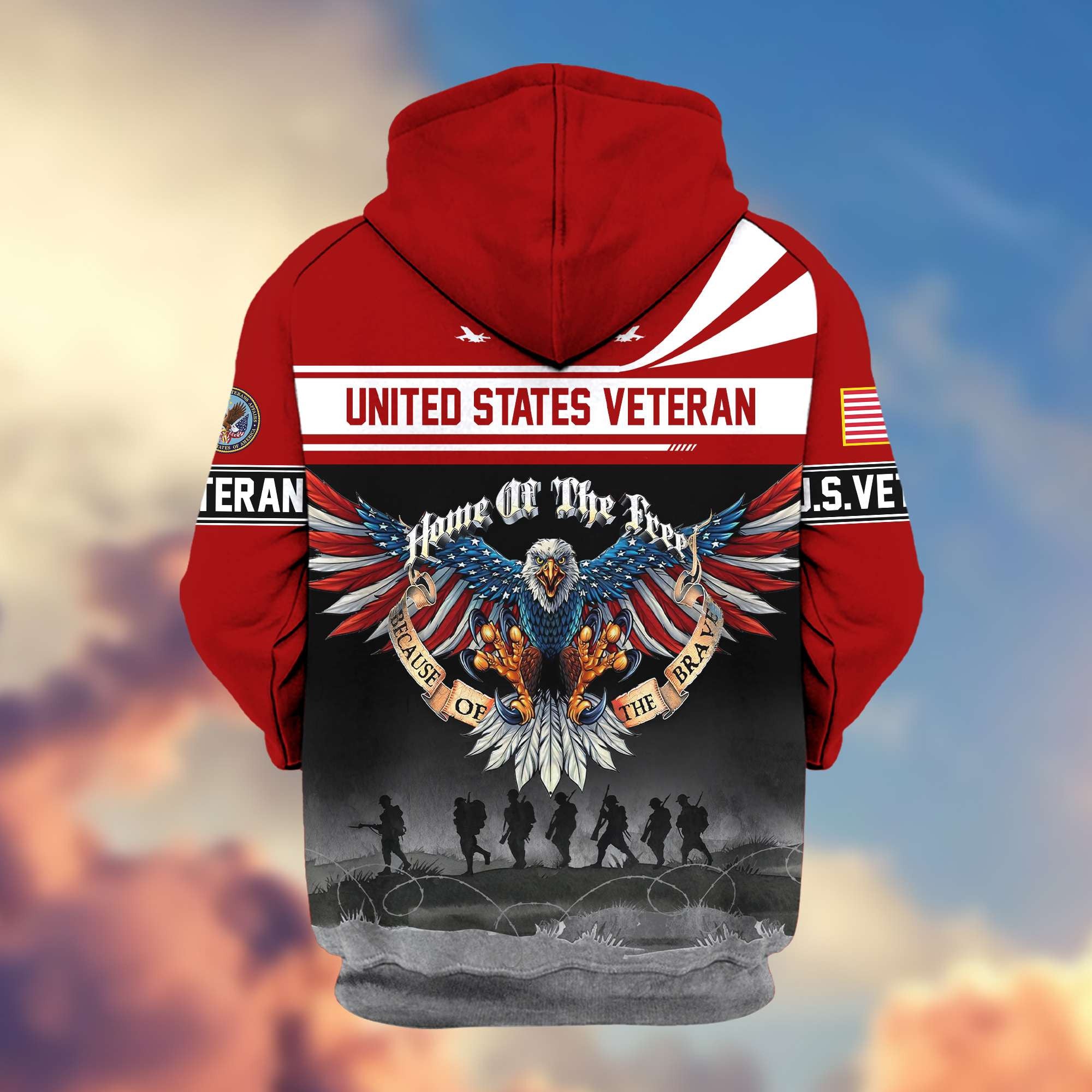 Premium US Veteran Zip Hoodie VPVC604107, Gifts For US Veteran