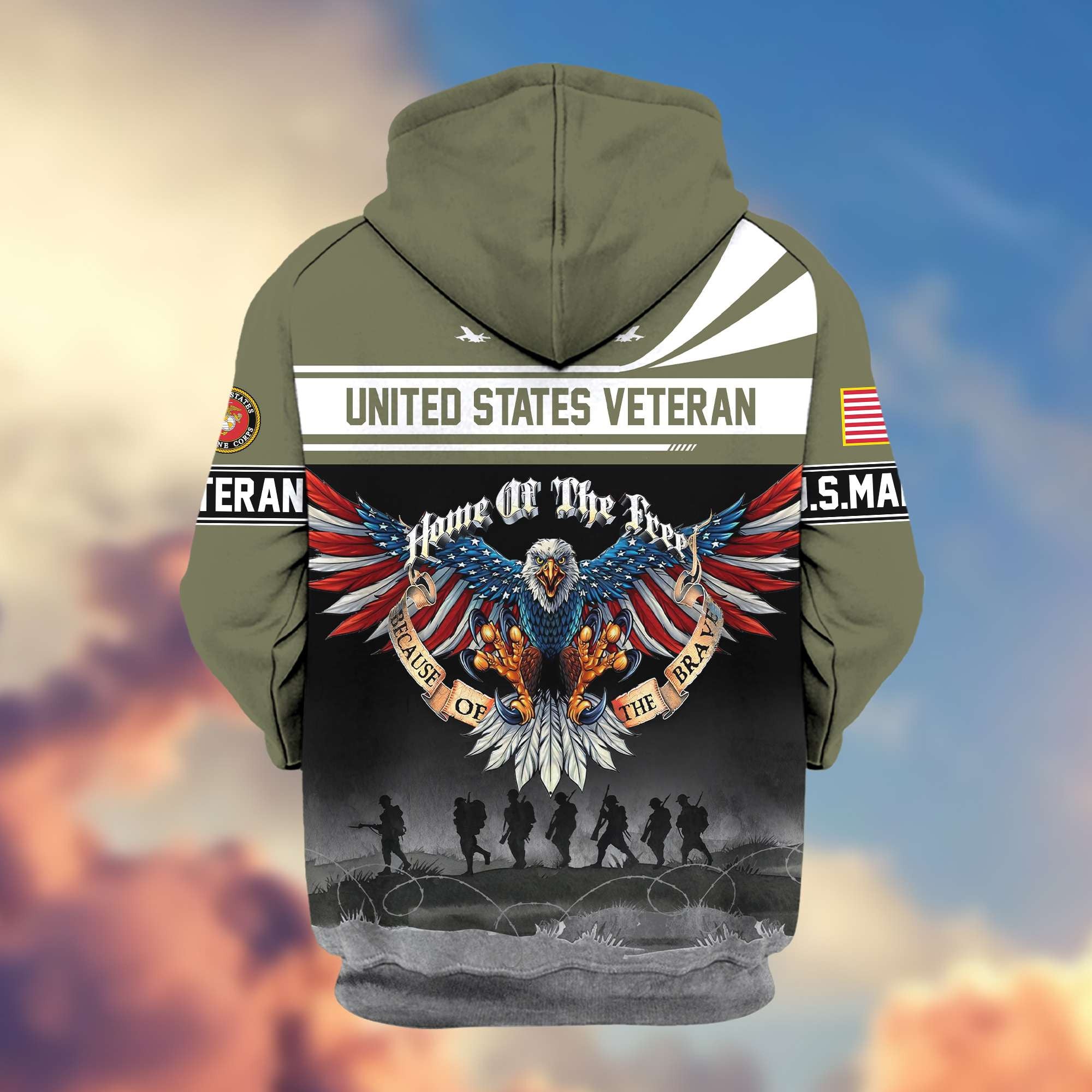 Premium USMC Veterans Zip Hoodie VPVC604111, Gifts For Marine Veteran