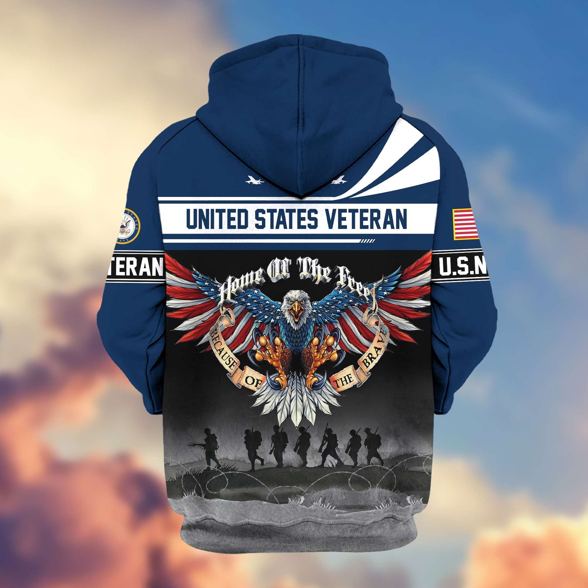 Premium US Navy Veterans Zip Hoodie VPVC604102, Gifts For Navy Veteran