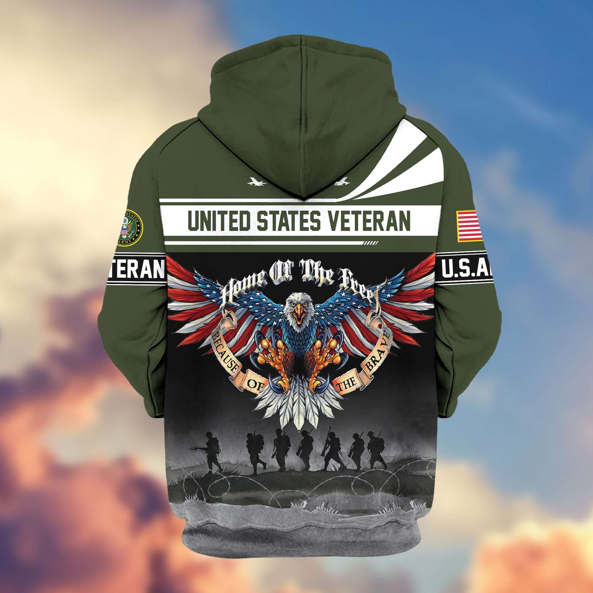 Premium US Army Veterans Zip Hoodie VPVC604110, Gifts For Army Veteran